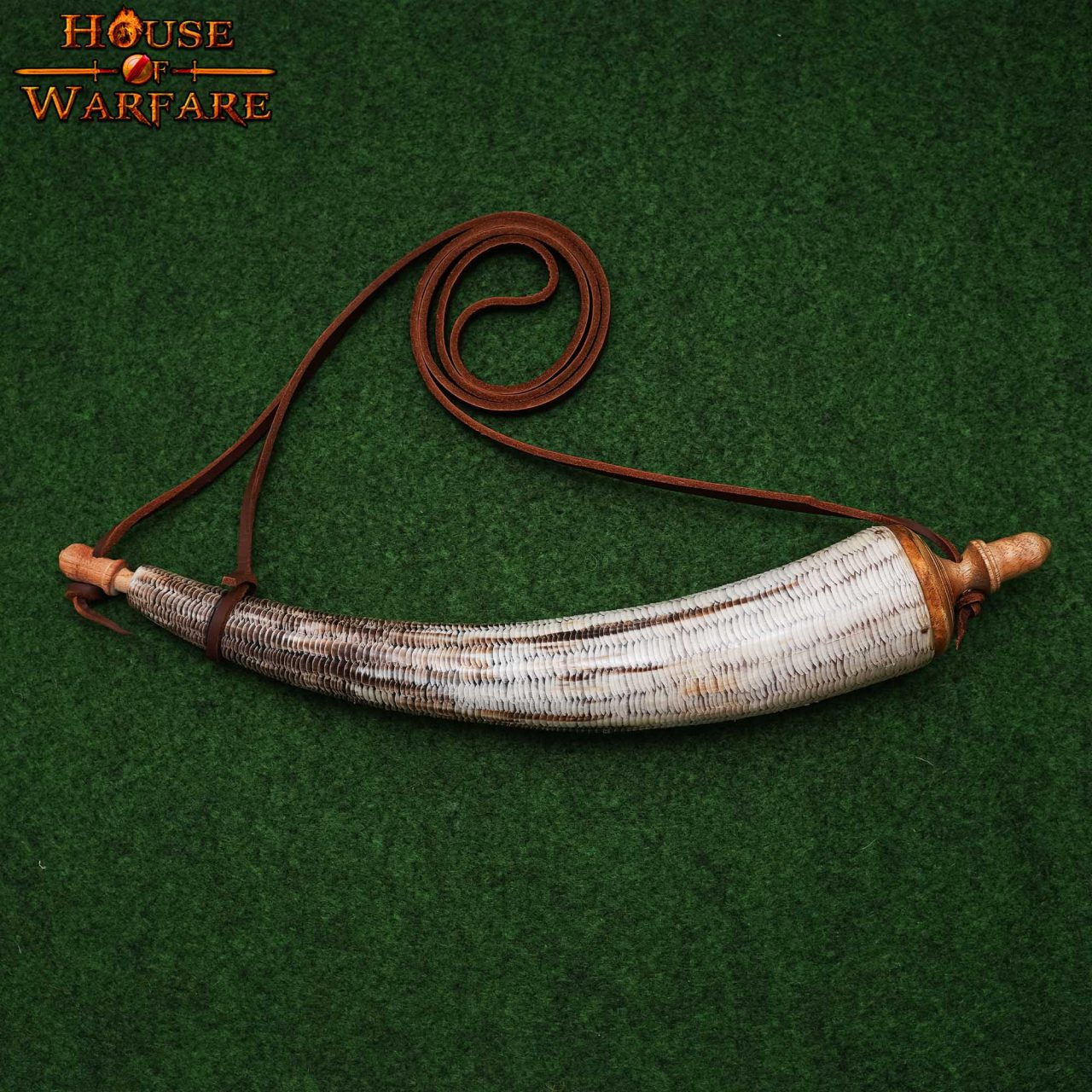 Cuerno de pólvora medieval auténtico - imagen 5