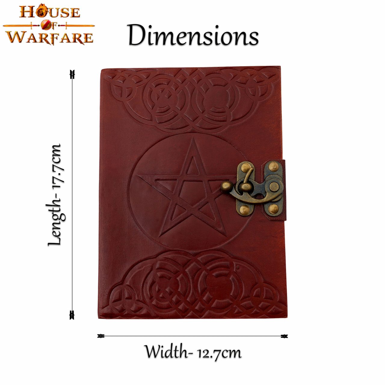 Imagen única de: The Pentagram Leather Journal Agenda de Piel Auténtica