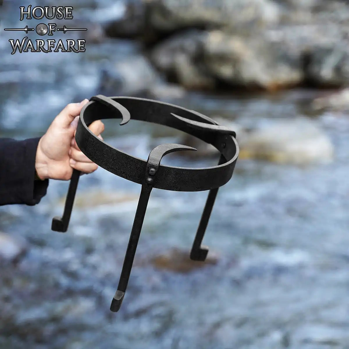 Trípode de cocina medieval forjado a mano - imagen 4