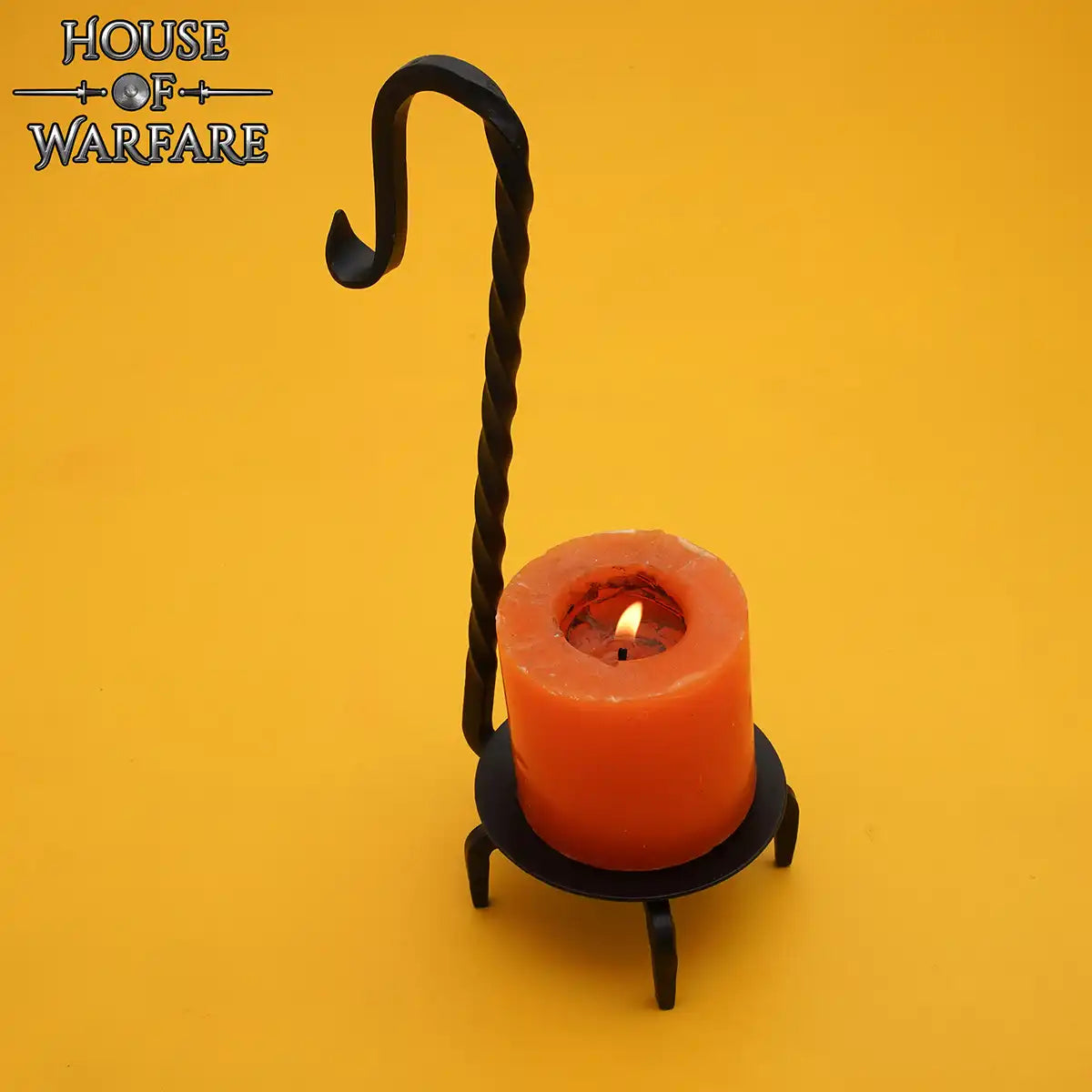 Soporte para vela medieval forjado a mano