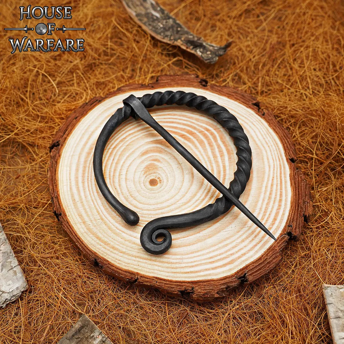 Fíbula pennanular forjada a mano — broche para capa medieval - imagen 11