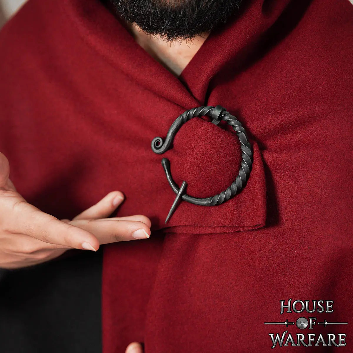 Fíbula pennanular forjada a mano — broche para capa medieval - imagen 12