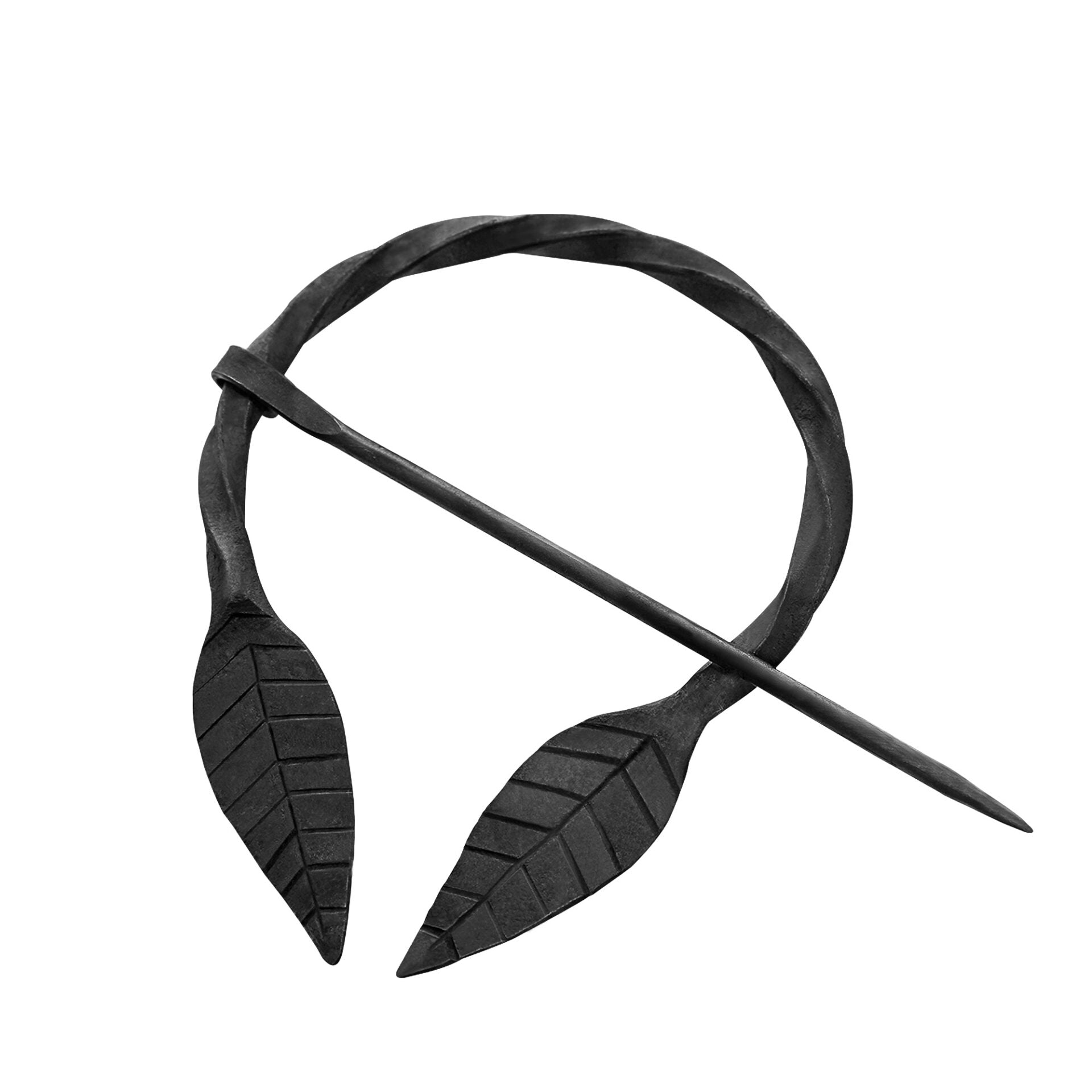 Imagen única de: Broche Hoja Celta Forjado a Mano Alfiler de Capa