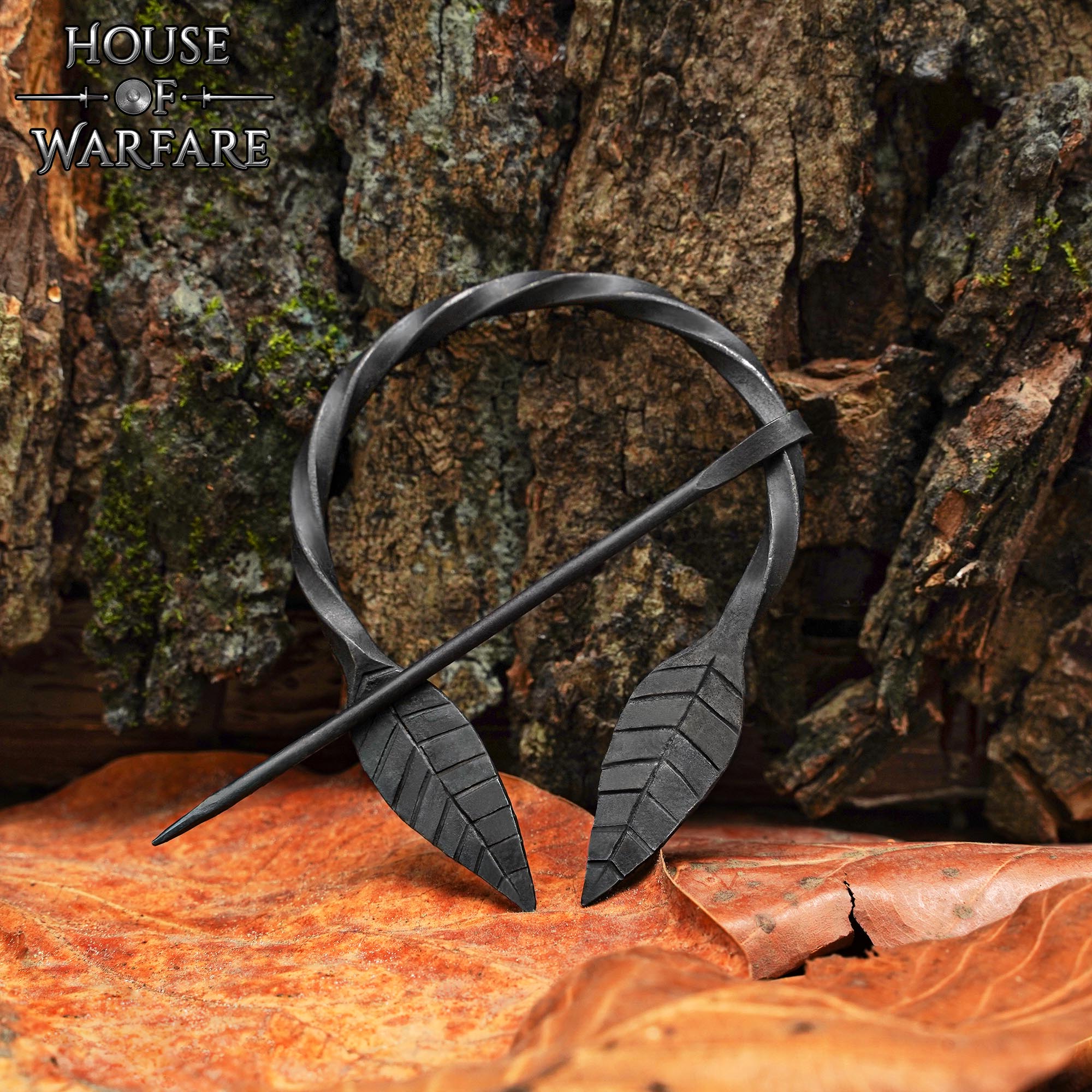 Imagen única de: Broche Hoja Celta Forjado a Mano Alfiler de Capa