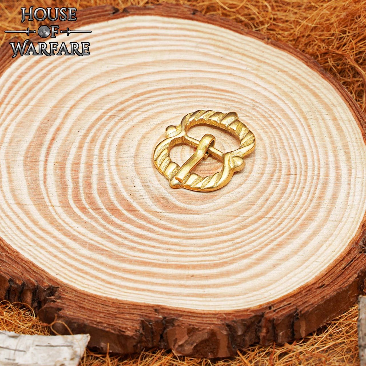 Hebilla pequeña de latón macizo para correas de armadura - imagen 2