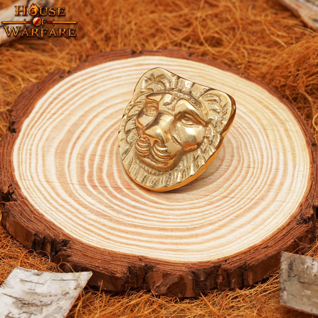 Cabeza de león decorativa en latón, 4.7×4.5 cm - imagen 7