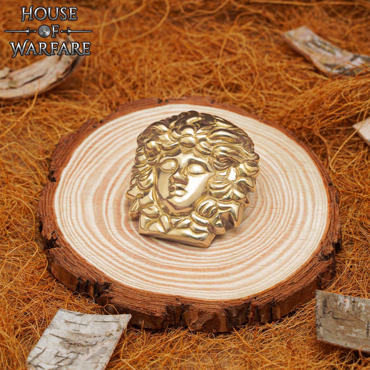 Imagen única de: Adorno de Medusa de Latón - Decoración de Armadura