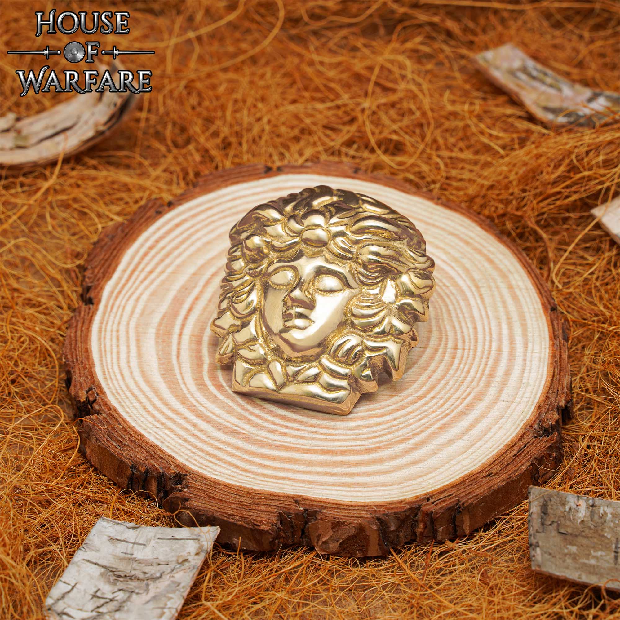 Imagen única de: Adorno de Medusa de Latón - Decoración de Armadura