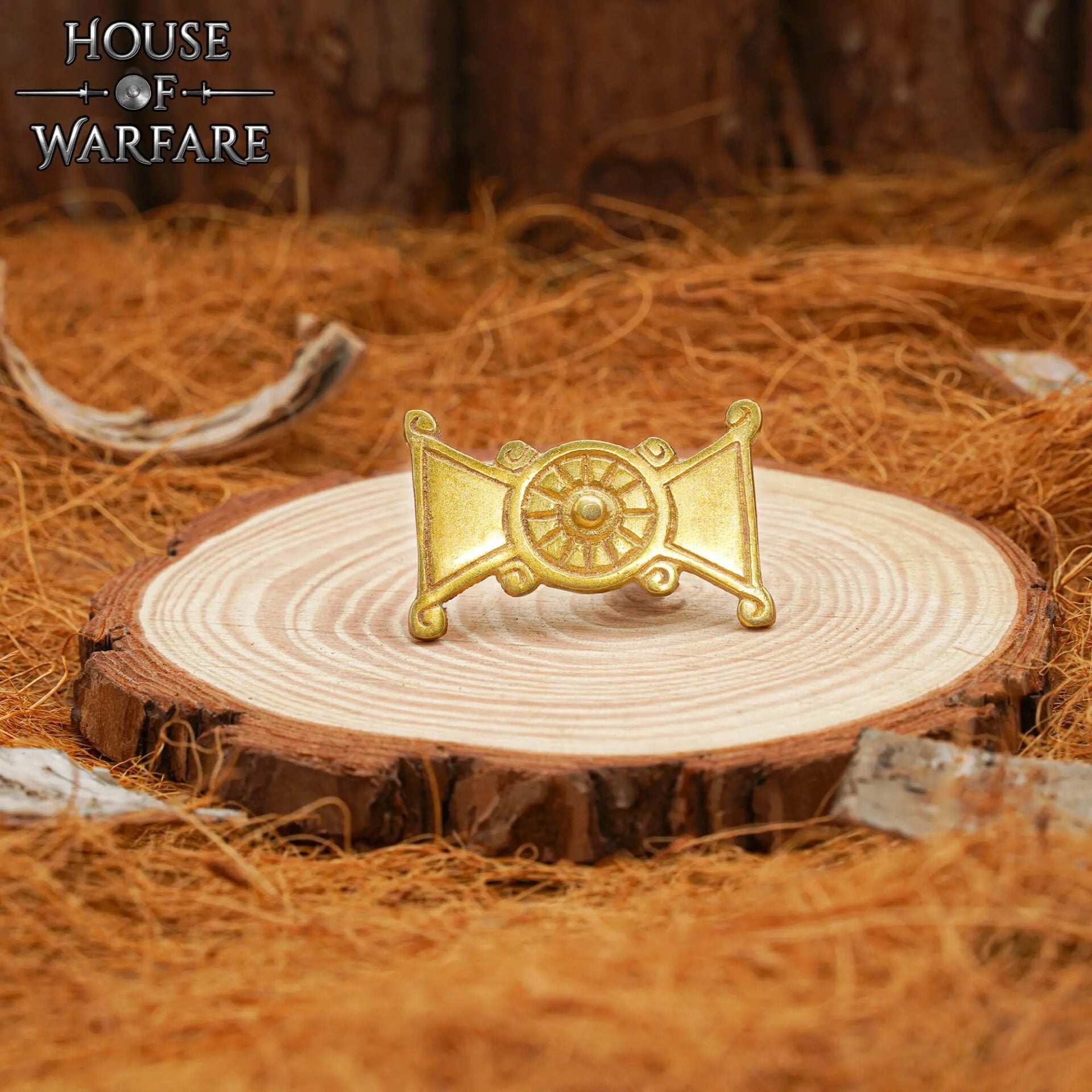 Adorno vikingo de latón macizo para cuero y prendas