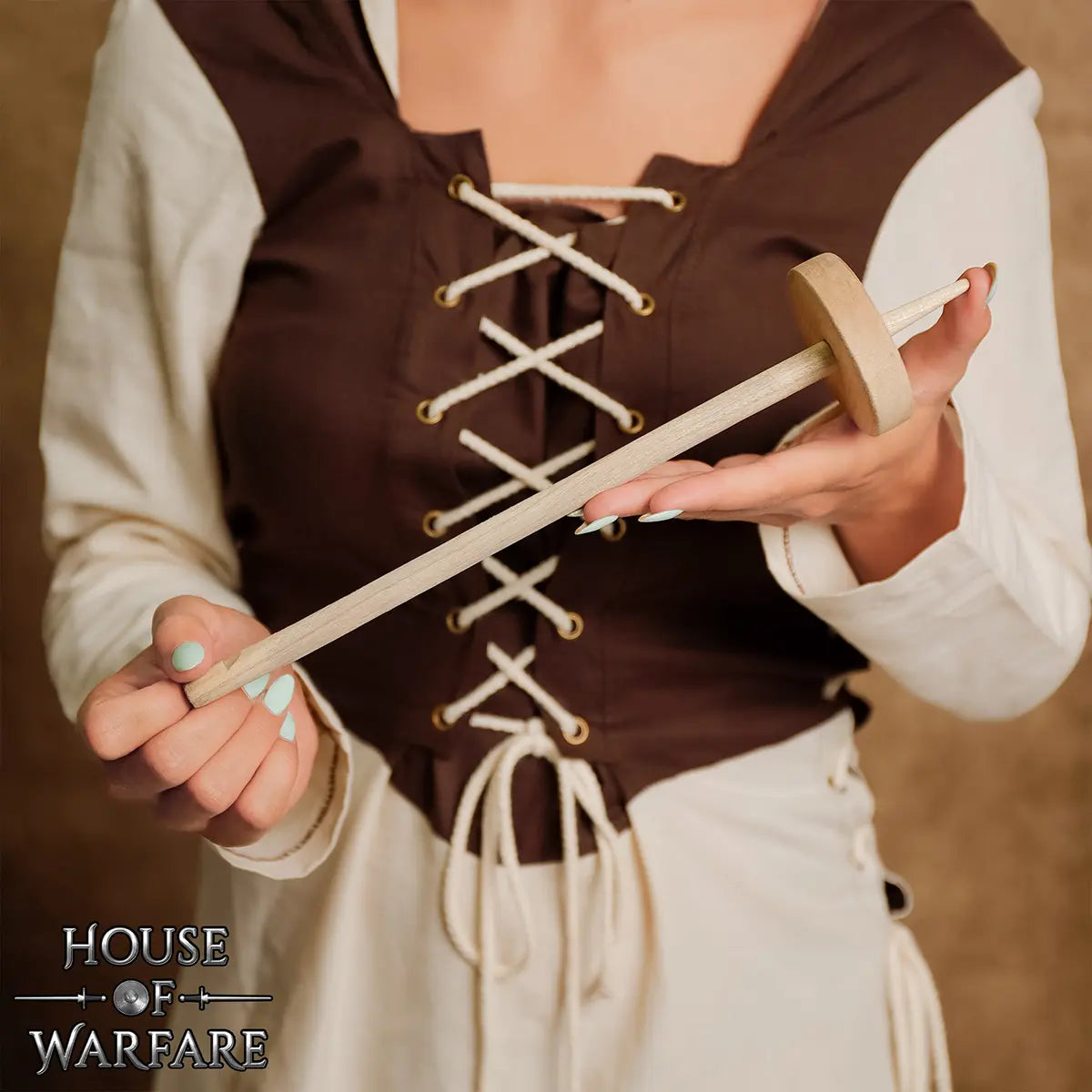 Husillo medieval de mano en madera para hilar - imagen 9