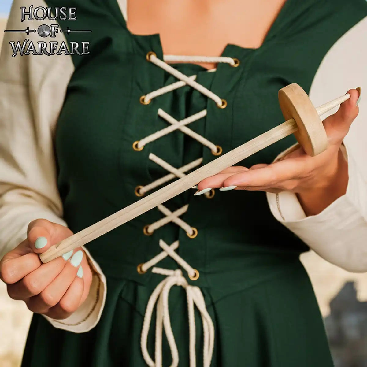Husillo medieval de mano en madera para hilar - imagen 6