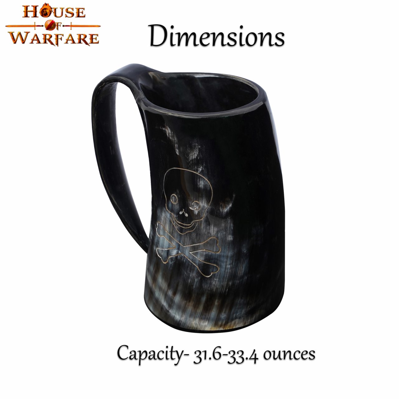Cuerno de beber auténtico con calavera pirata - imagen 7