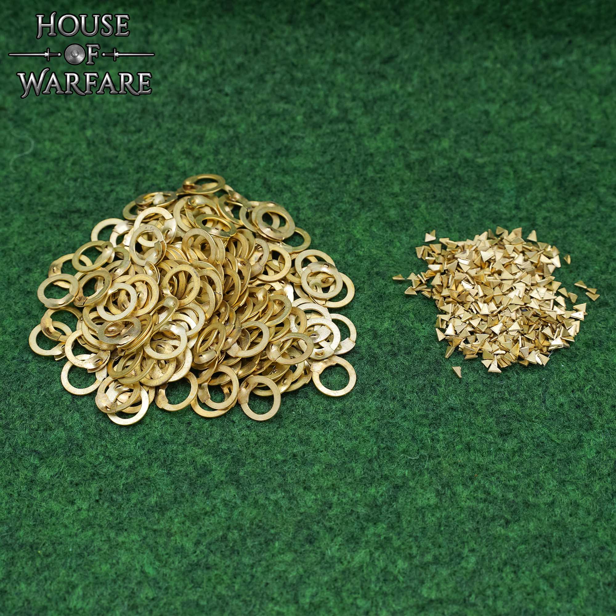 Anillas planas remachadas en cuña, latón, 8 mm — 100 piezas, 18 gauge