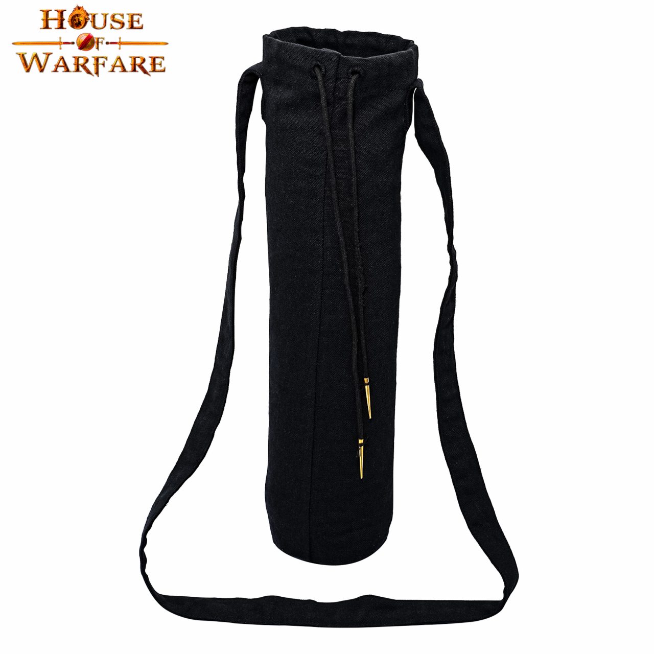 Imagen única de: Funda de Lona Portátil con Cordón para Botellas Negro | Funda Duradera para Botellas