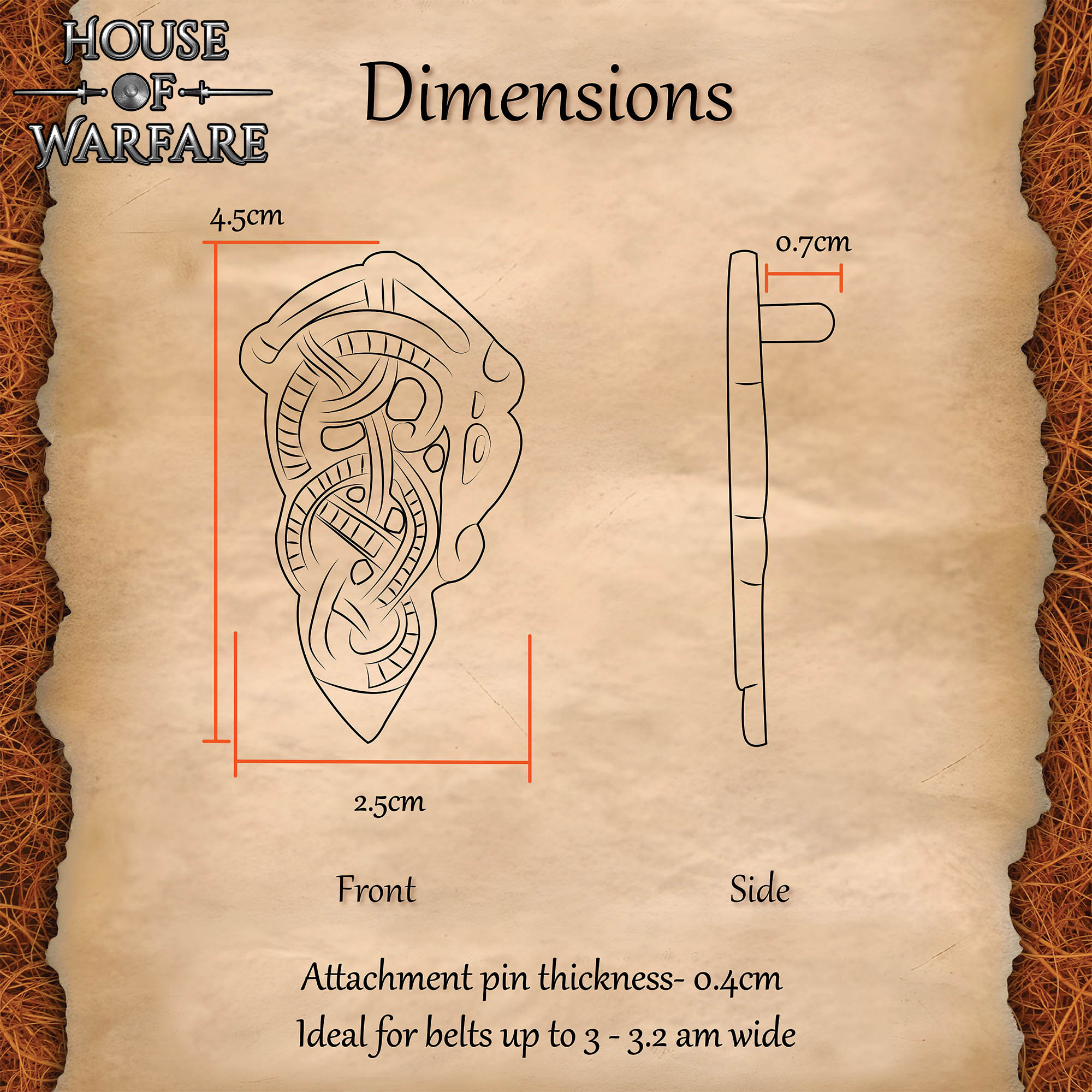 Imagen única de: Viking Haithabu Extremo de Cinturón de Latón Macizo Envejecido