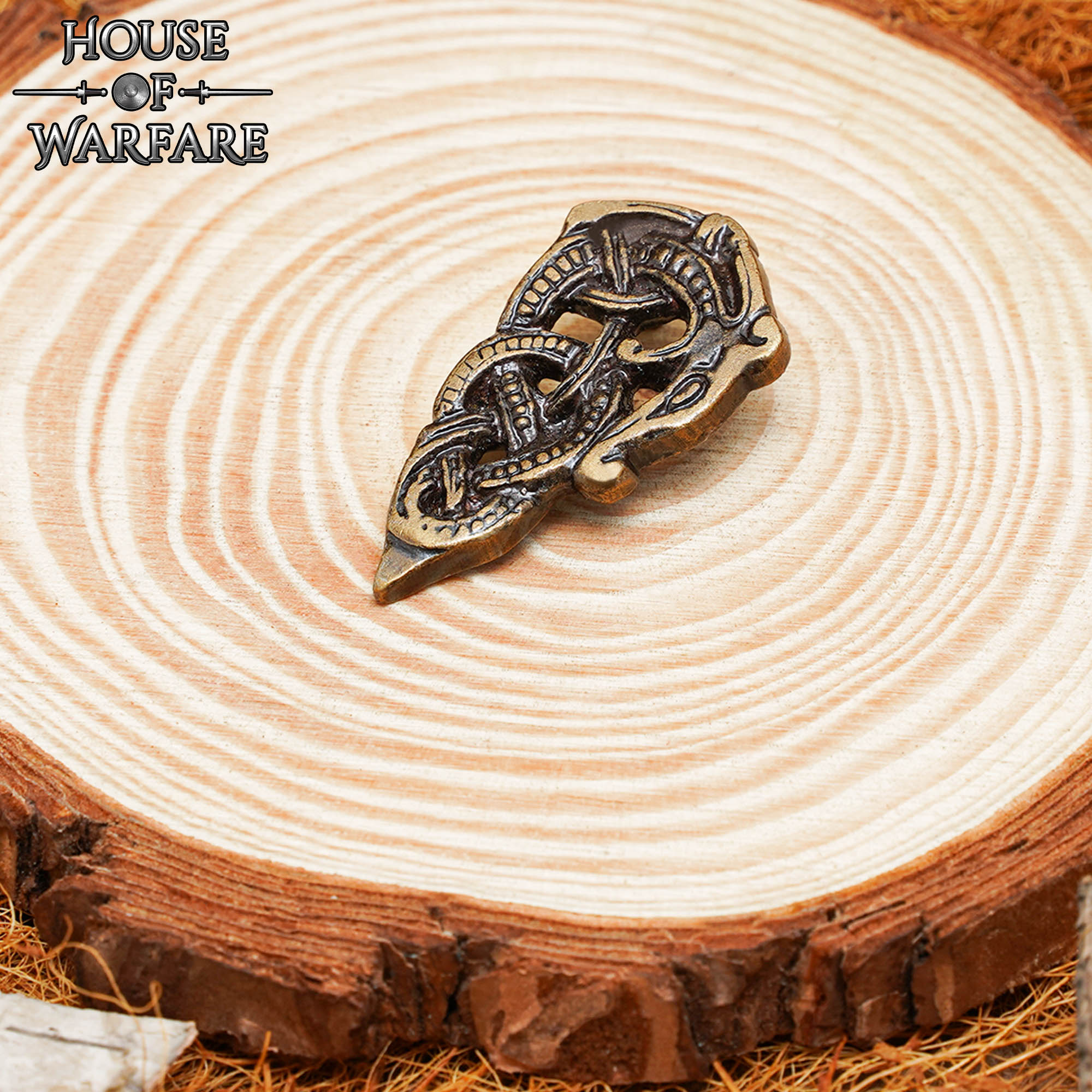 Imagen única de: Viking Haithabu Extremo de Cinturón de Latón Macizo Envejecido