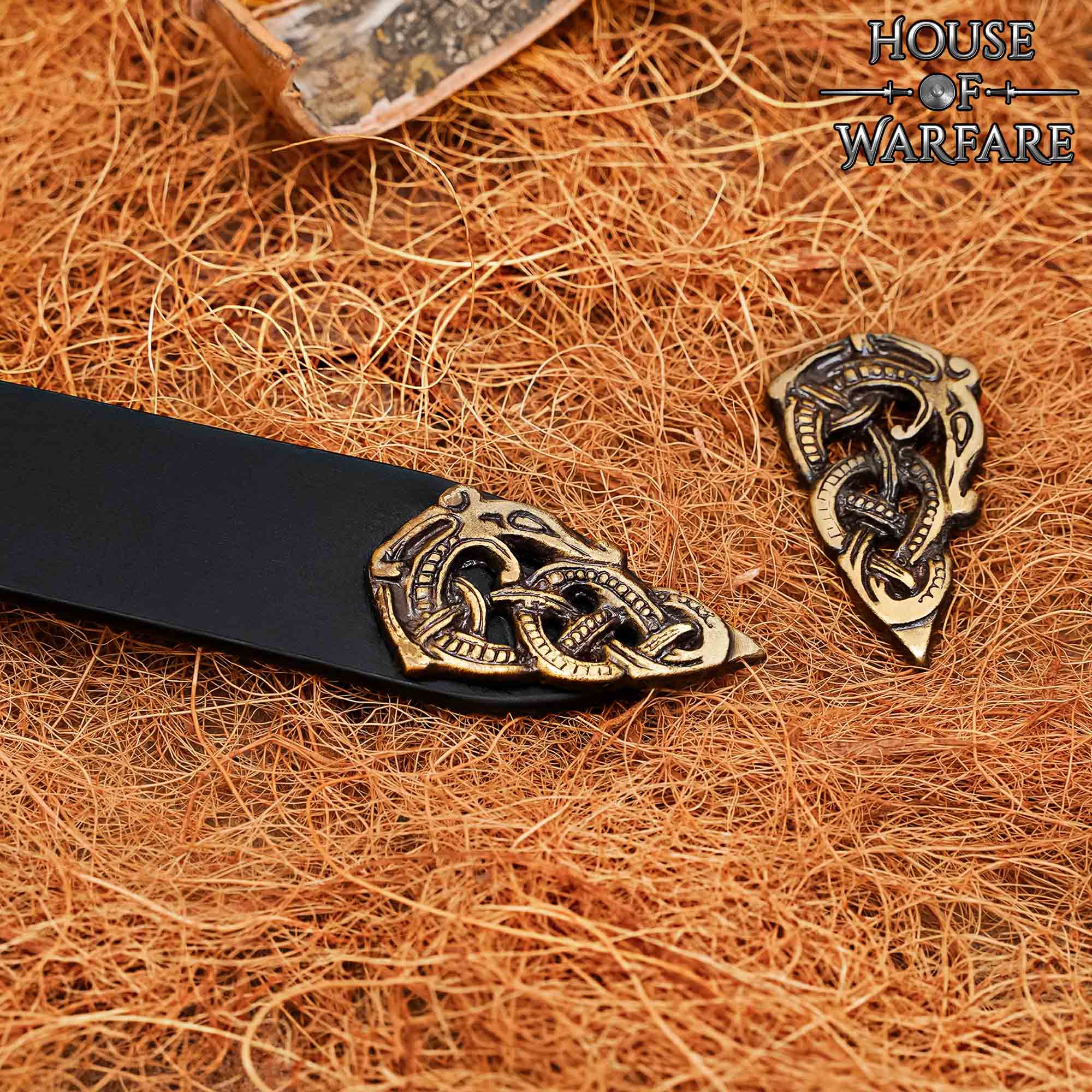 Imagen única de: Viking Haithabu Extremo de Cinturón de Latón Macizo Envejecido