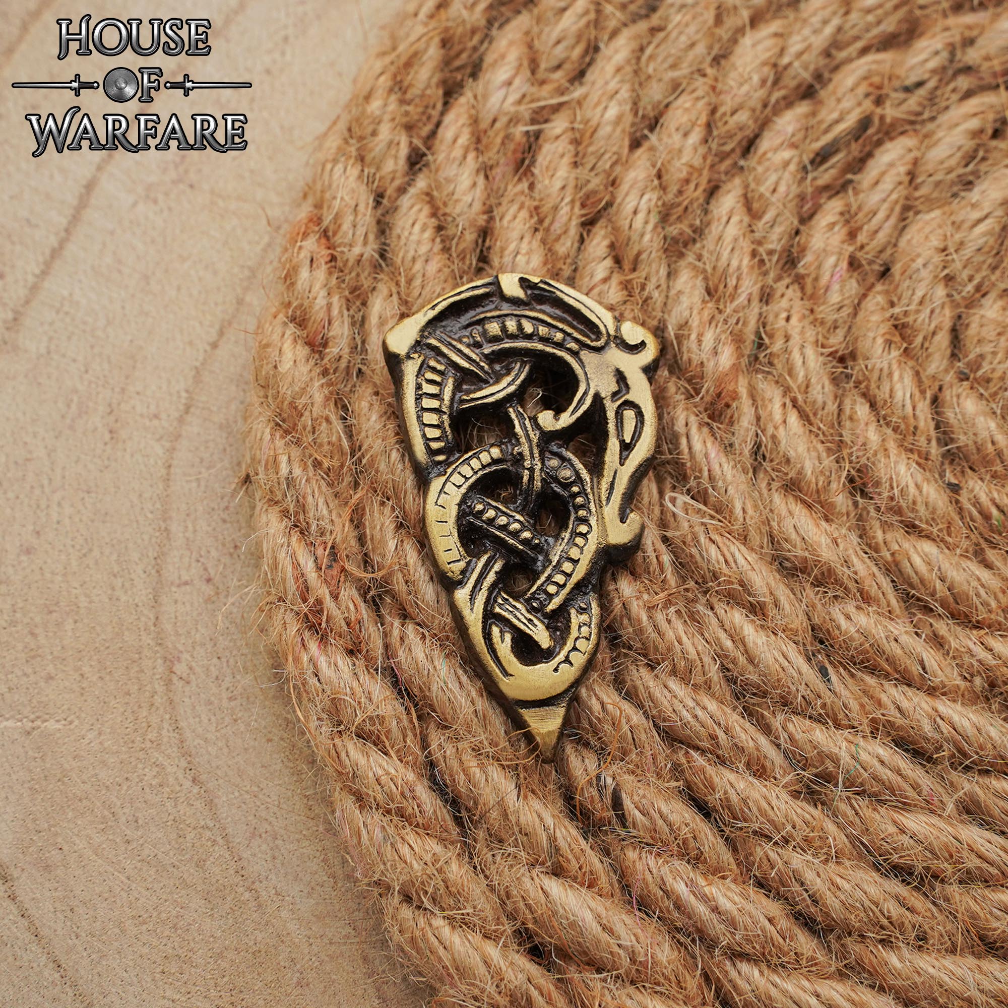 Imagen única de: Viking Haithabu Extremo de Cinturón de Latón Macizo Envejecido