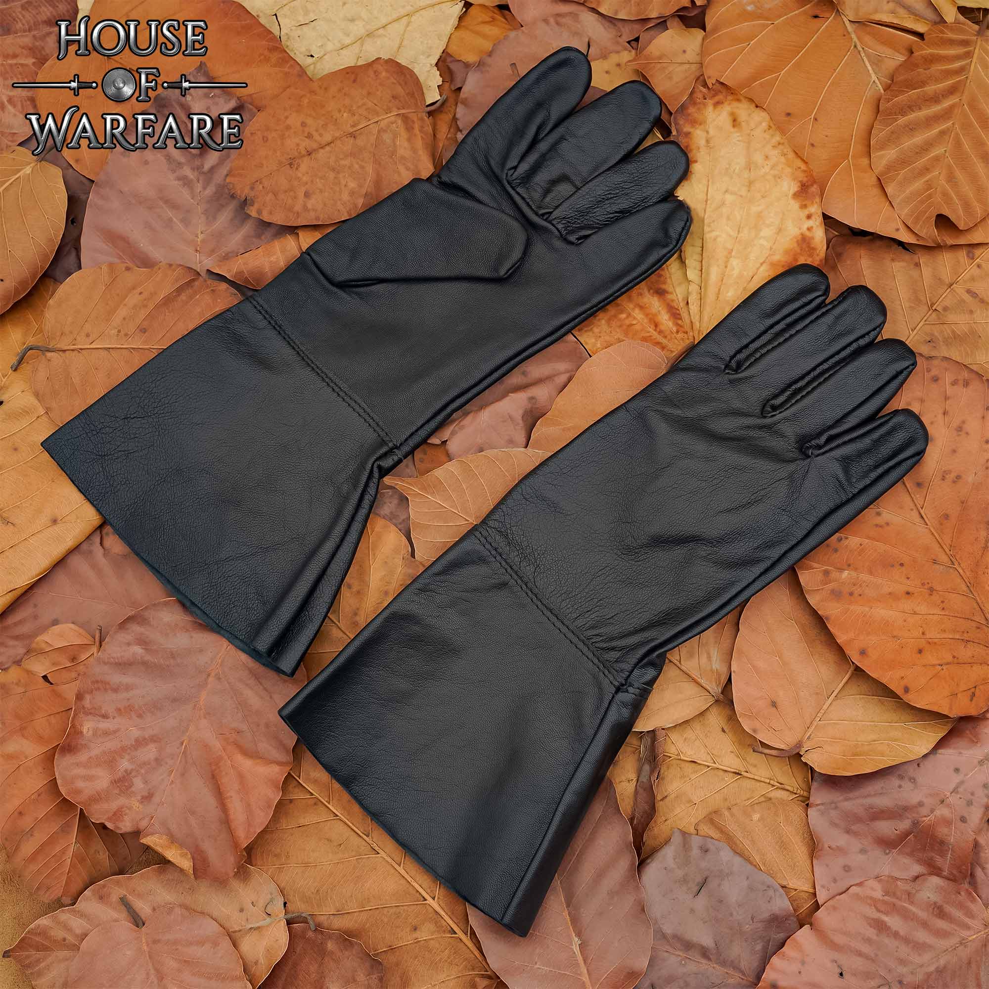 Guantes medievales de cuero con dedos completos para LARP y teatro - imagen 11