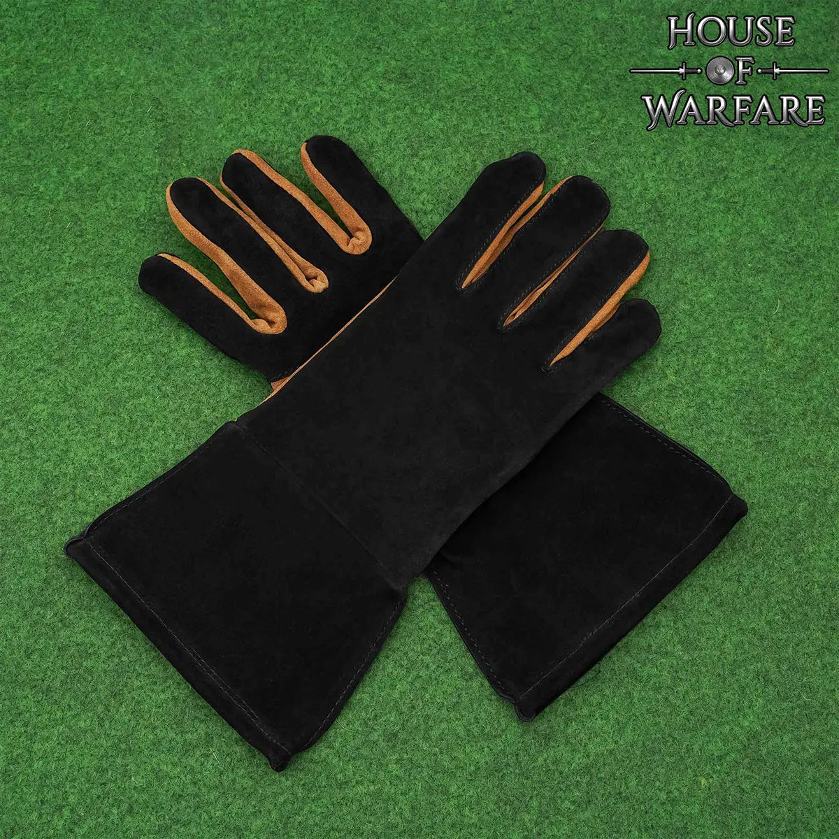Guantes medievales de cuero y ante bicolor - imagen 7