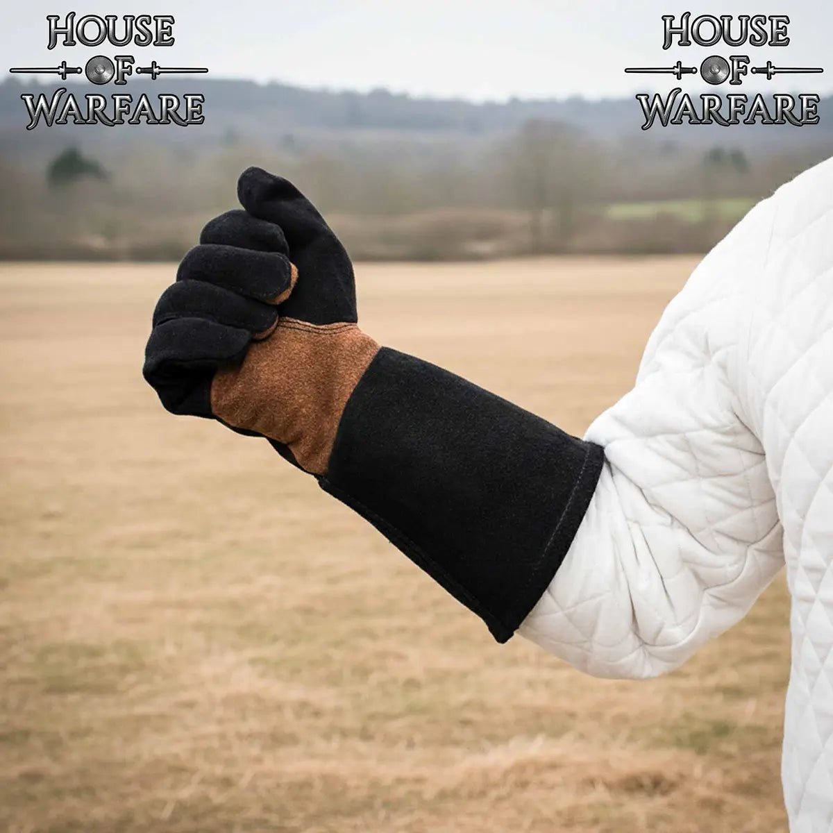 Guantes medievales de cuero y ante bicolor - imagen 6