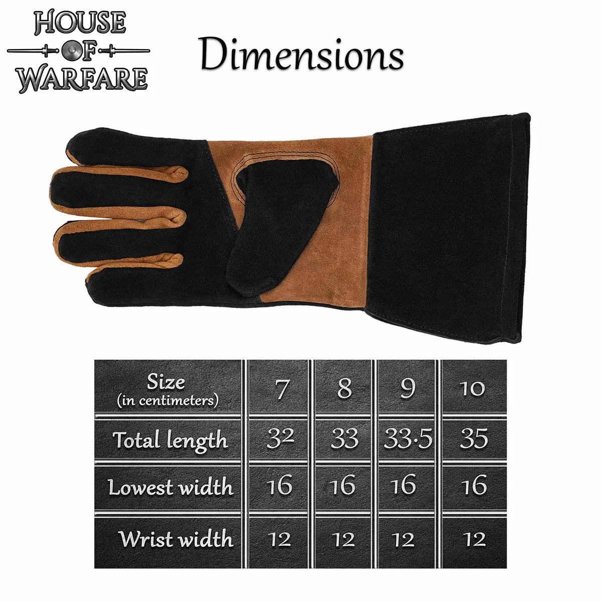 Guantes medievales de cuero y ante bicolor - imagen 4