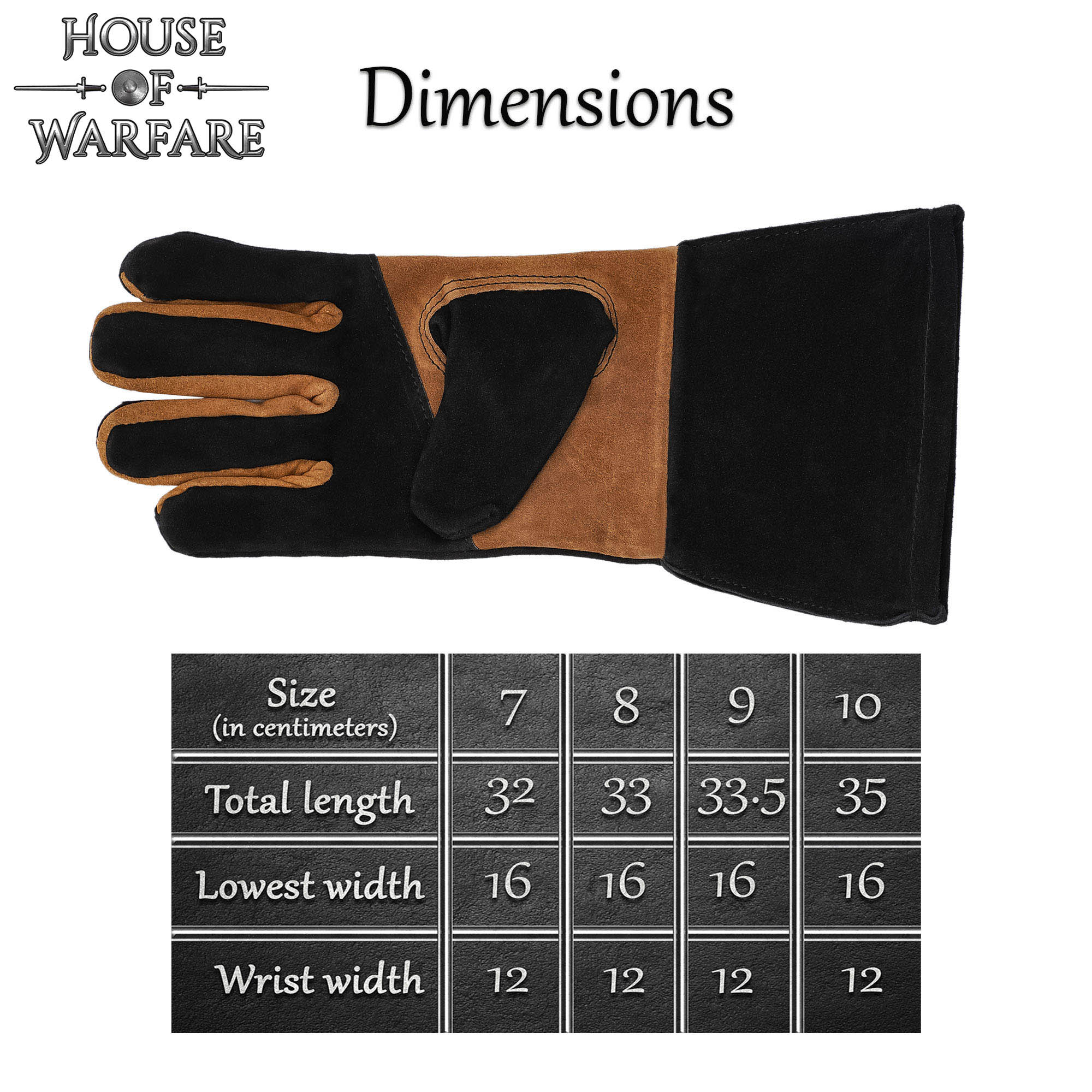 Guantes medievales de cuero y ante bicolor - imagen 12