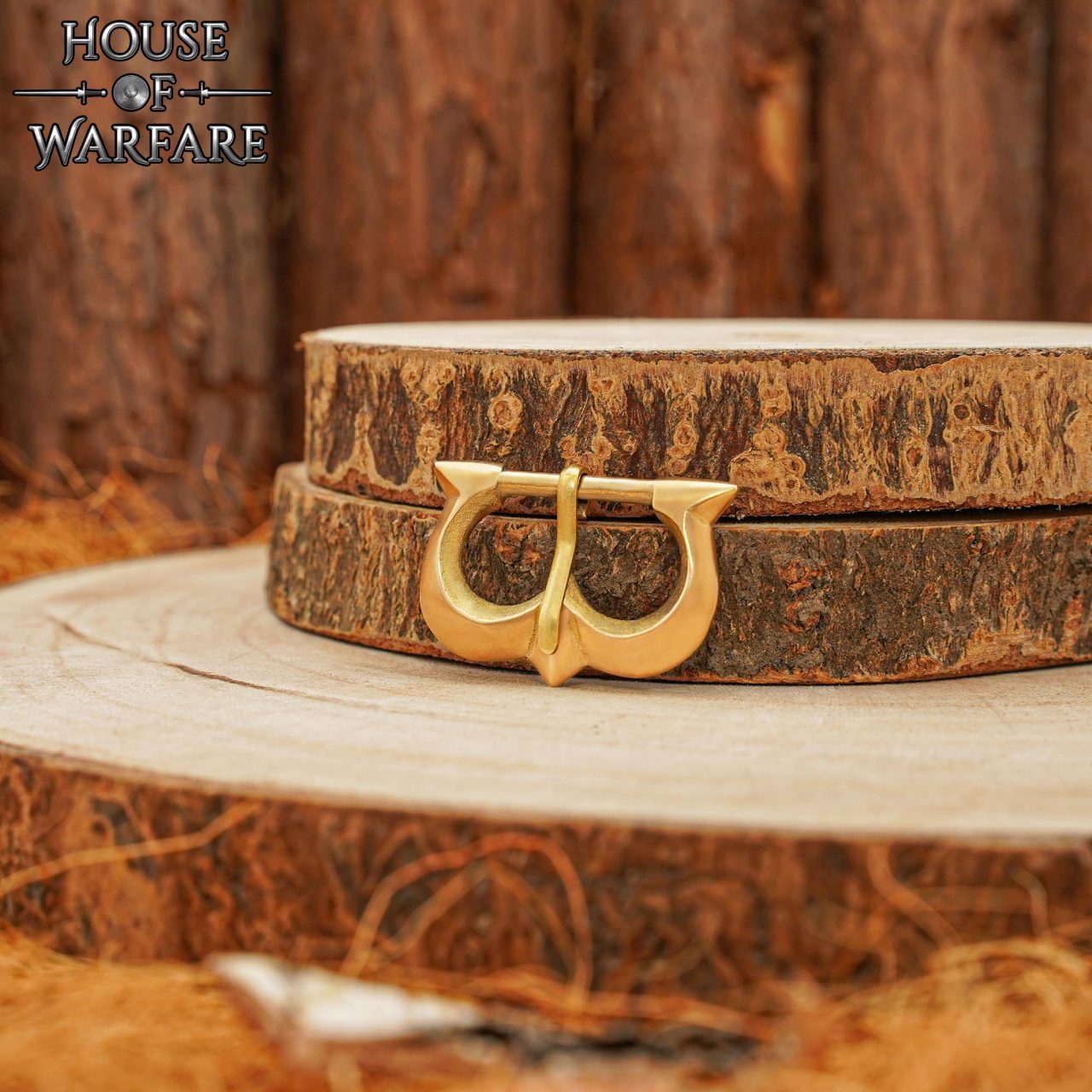 Hebilla medieval de latón macizo para cinturones y correas - imagen 4