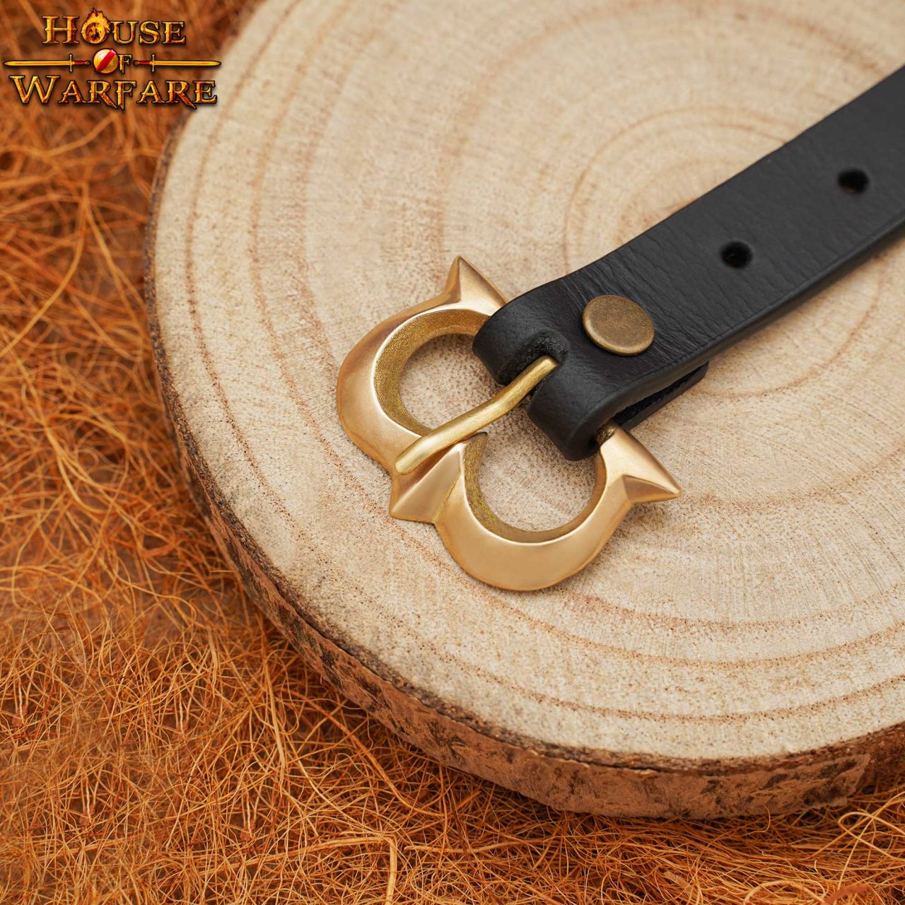 Hebilla medieval de latón macizo para cinturones y correas - imagen 6