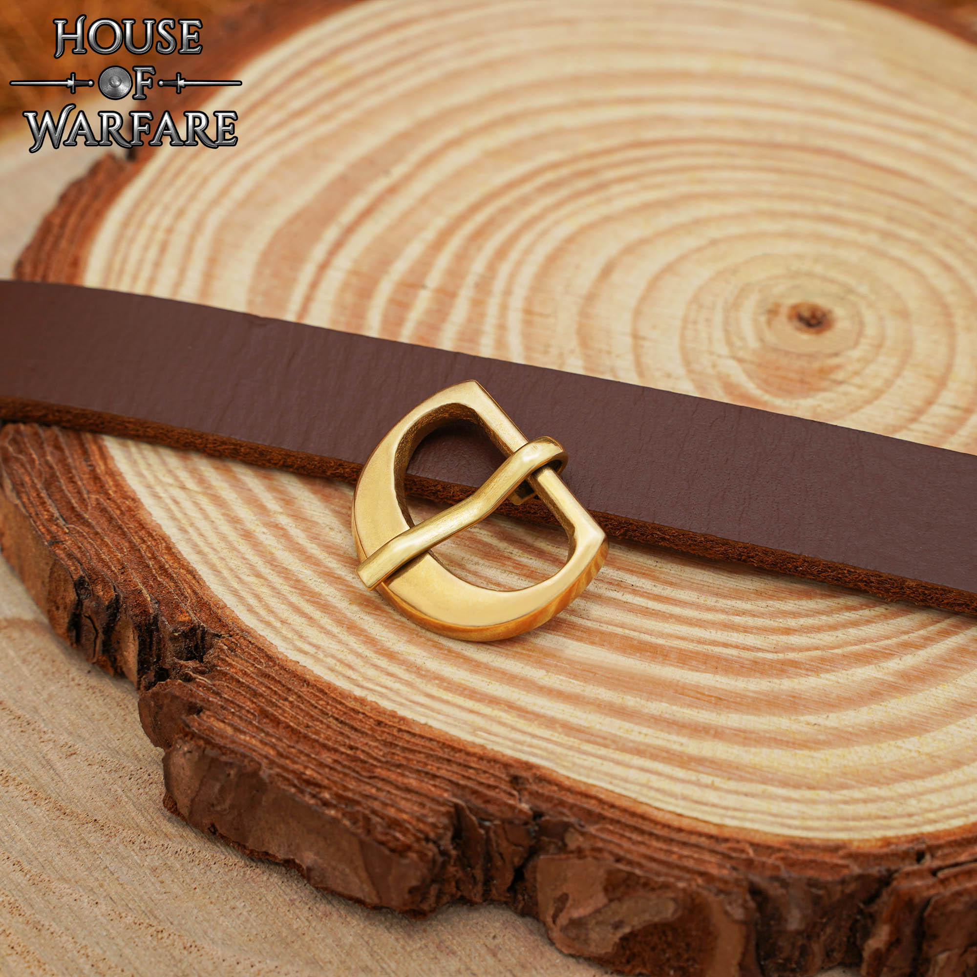 Hebilla medieval de latón macizo para correas pequeñas - imagen 3