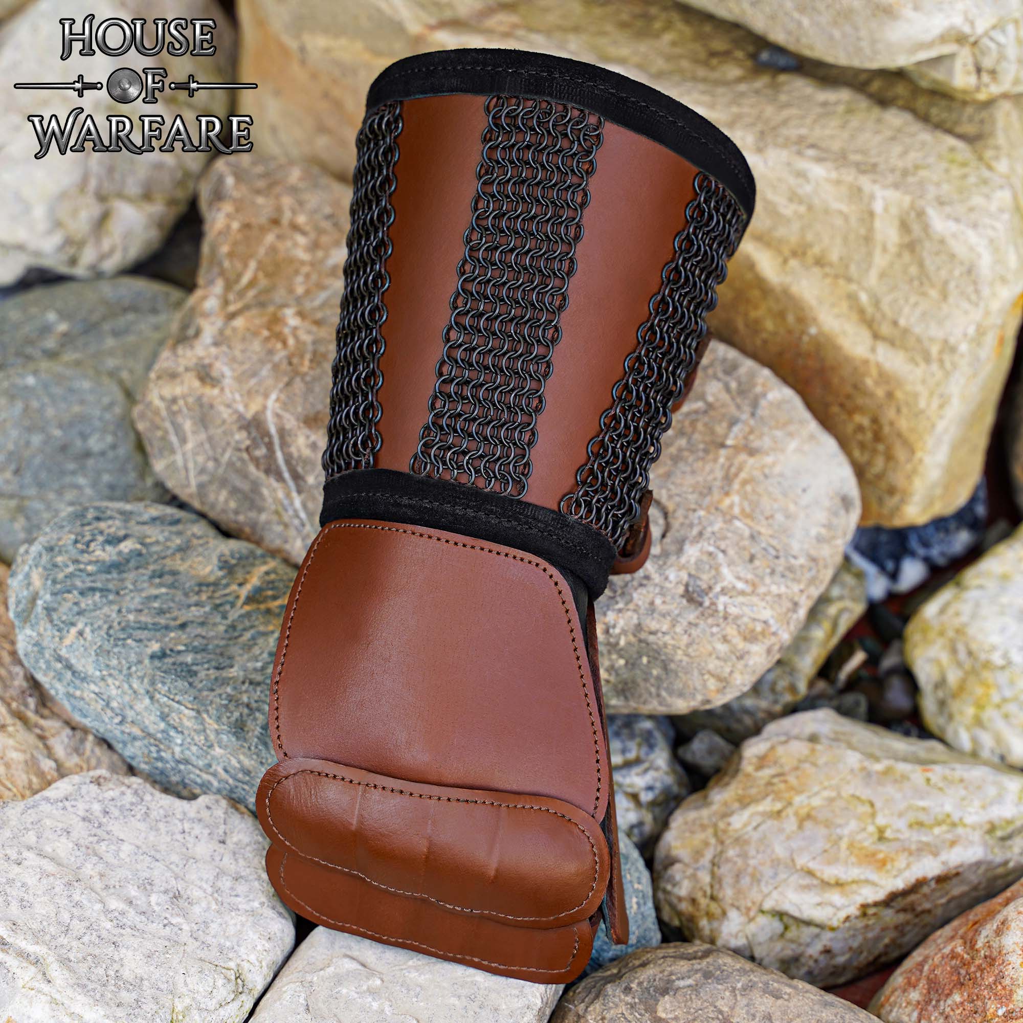 Guante de malla estilo bárbaro para una mano - Marrón