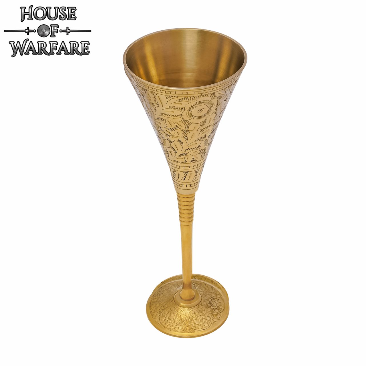Copa Medieval Cáliz de Latón - Grabado Vintage Drinkware - Imagen 8