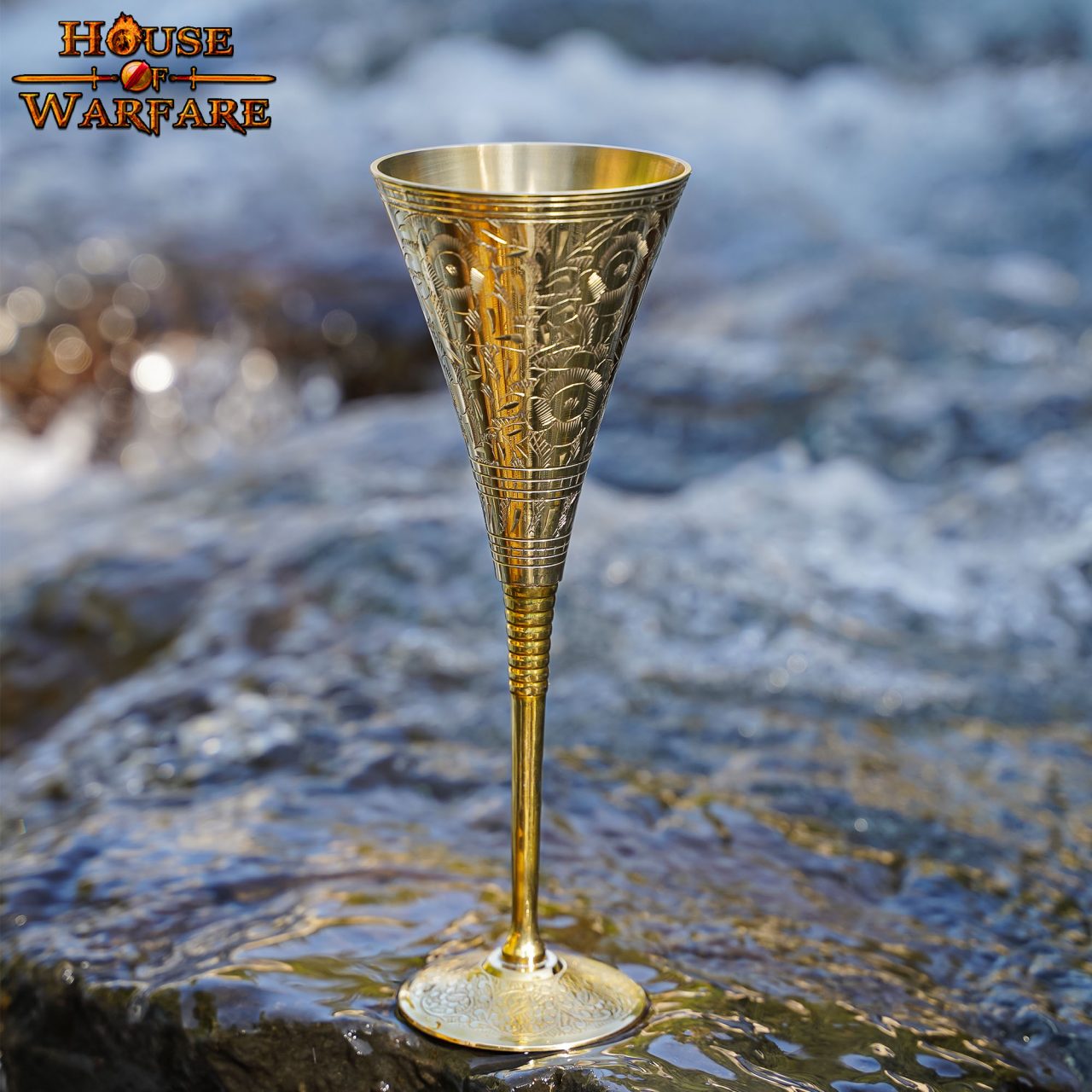 Copa Medieval Cáliz de Latón - Grabado Vintage Drinkware - Imagen 20