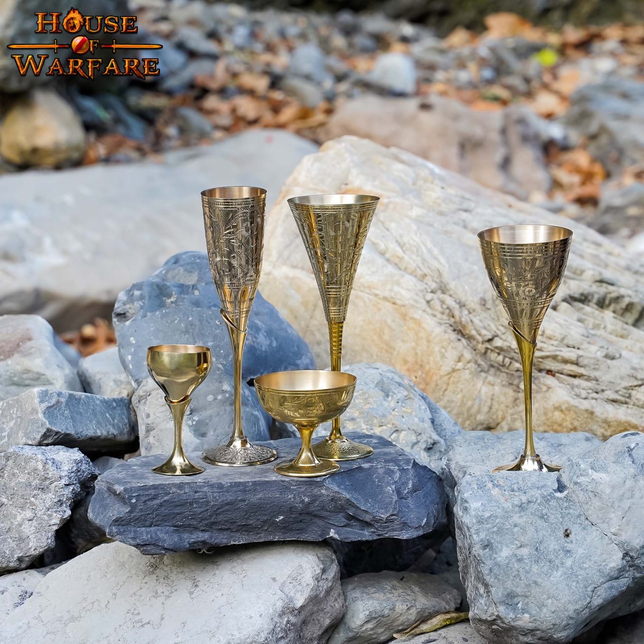 Copa Medieval Cáliz de Latón - Grabado Vintage Drinkware - Imagen 16