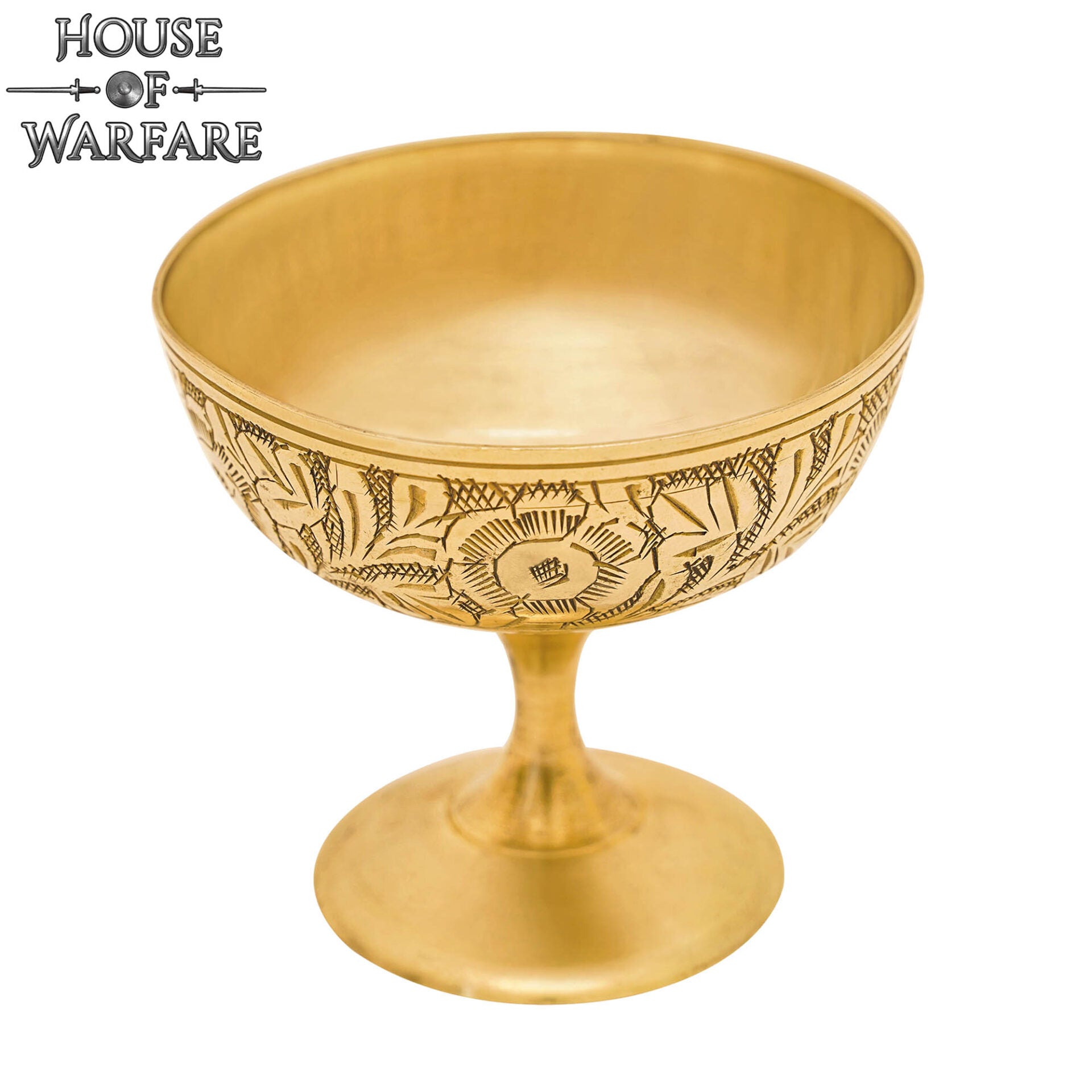 Copa Medieval Cáliz Vintage de Latón - Copa en Relieve para Fiestas y Decoración del Hogar - Imagen 6