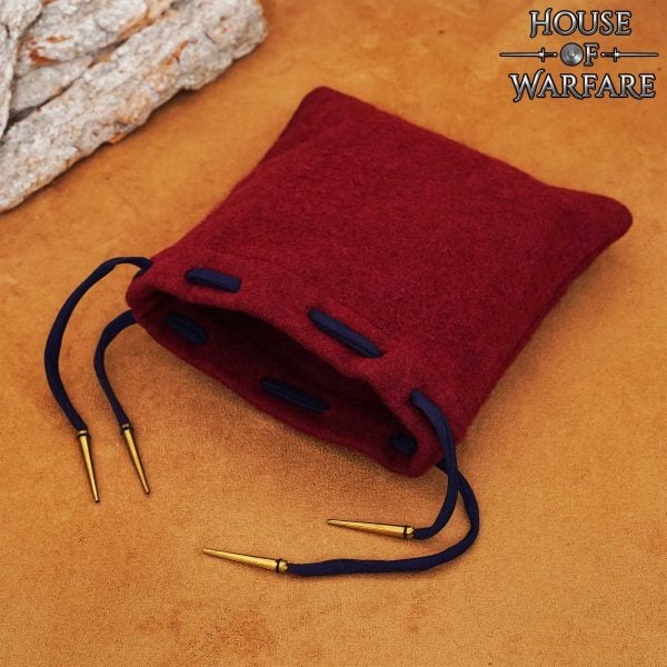 Imagen única de: Bolsa Medieval de Lana con Cordón Artesanal