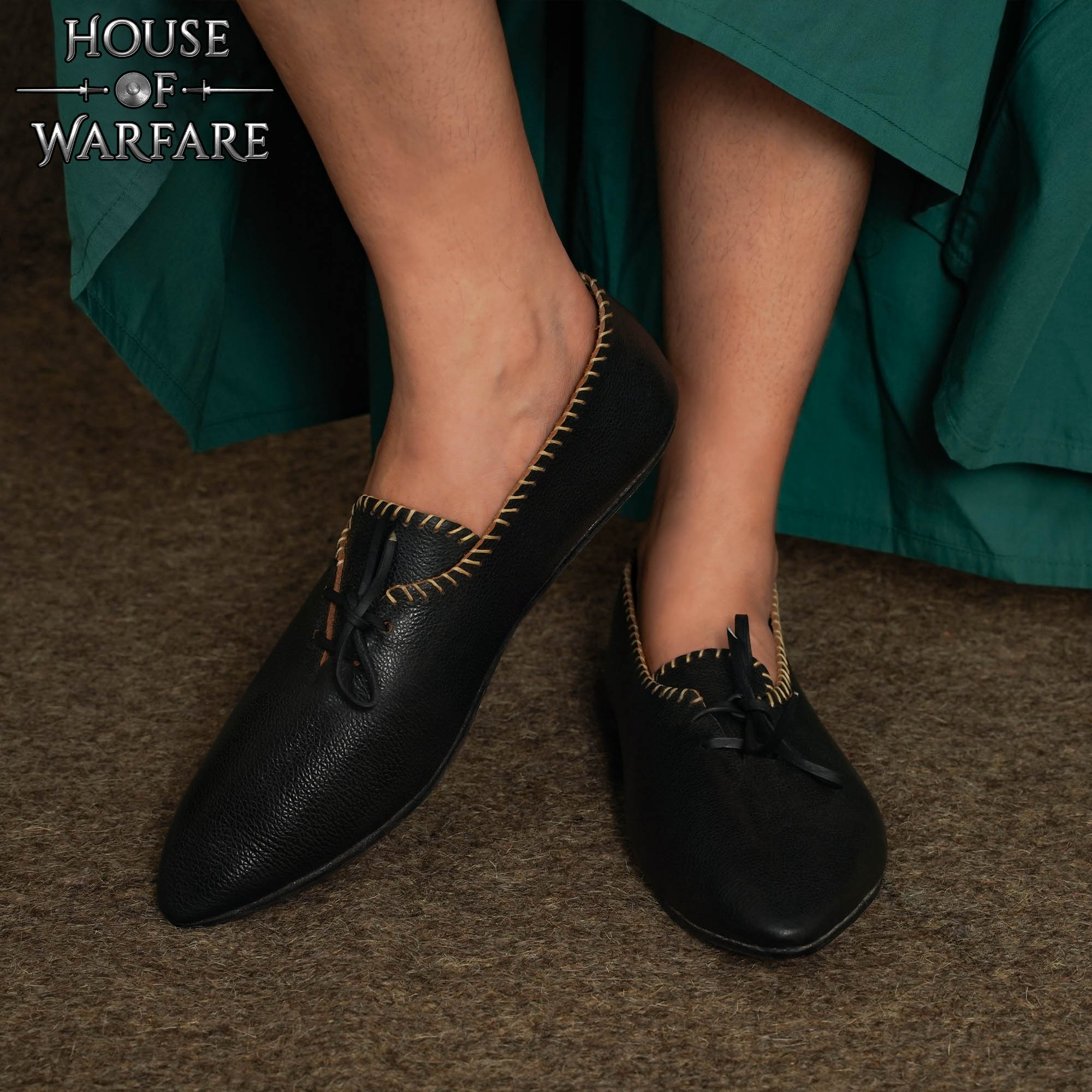 Zapatos campesinos medievales de cuero genuino - imagen 17