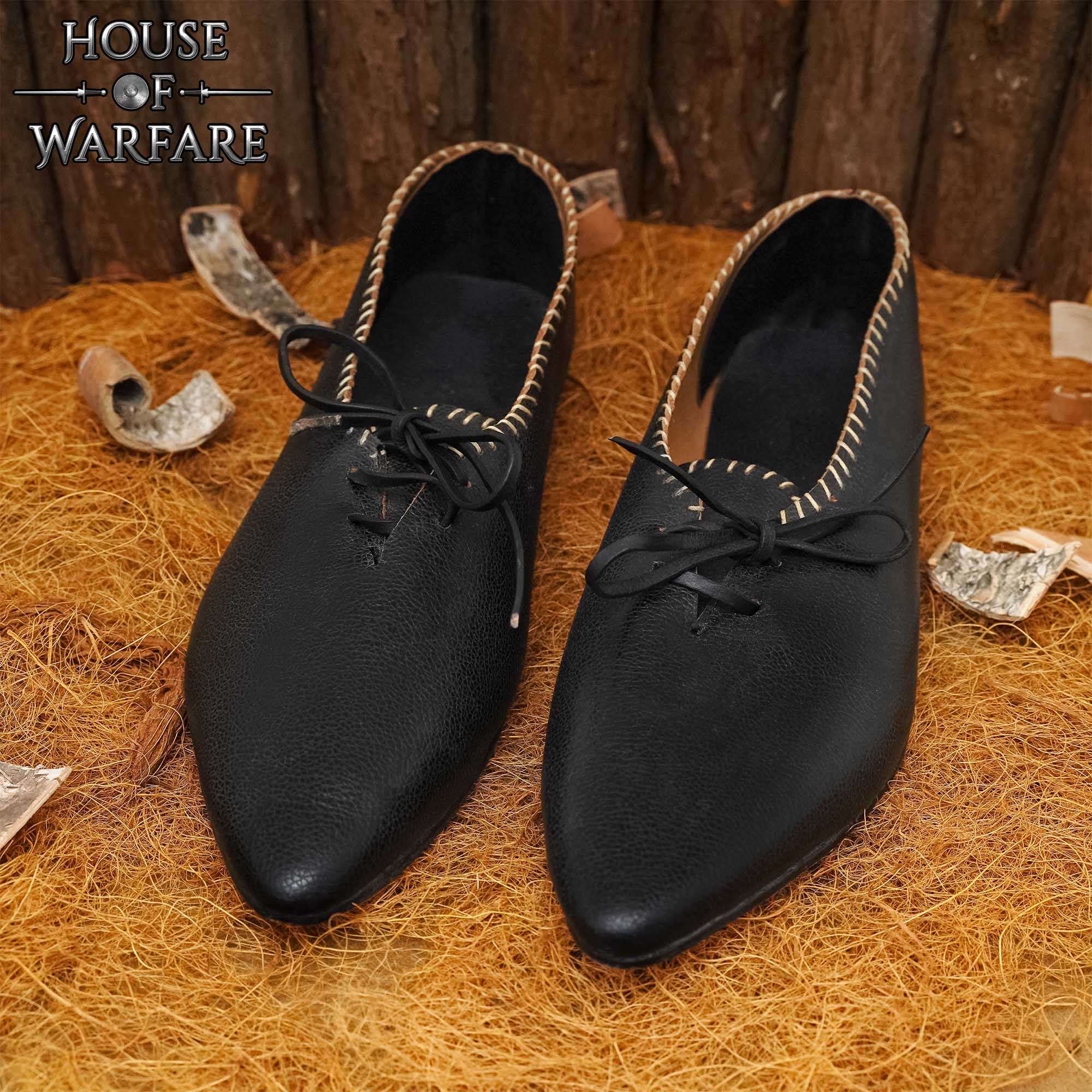 Zapatos campesinos medievales de cuero genuino - imagen 19