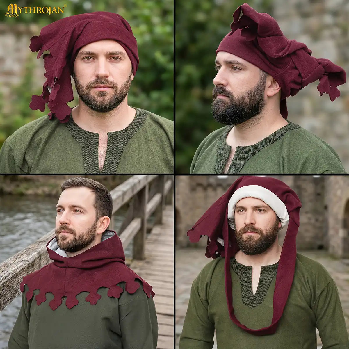 Capucha liripipe de lana - tardomedieval - imagen 11