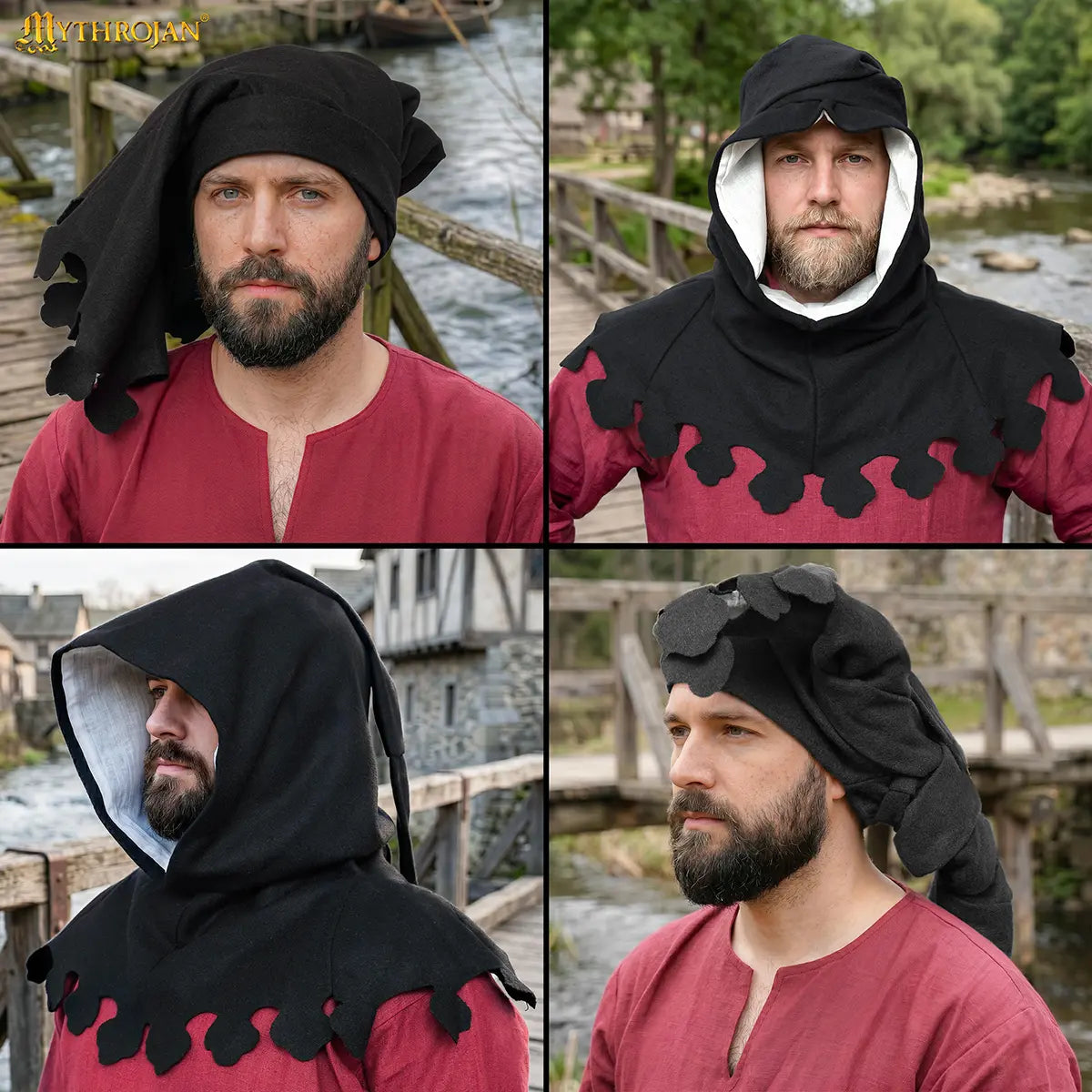 Capucha liripipe de lana - tardomedieval - imagen 13