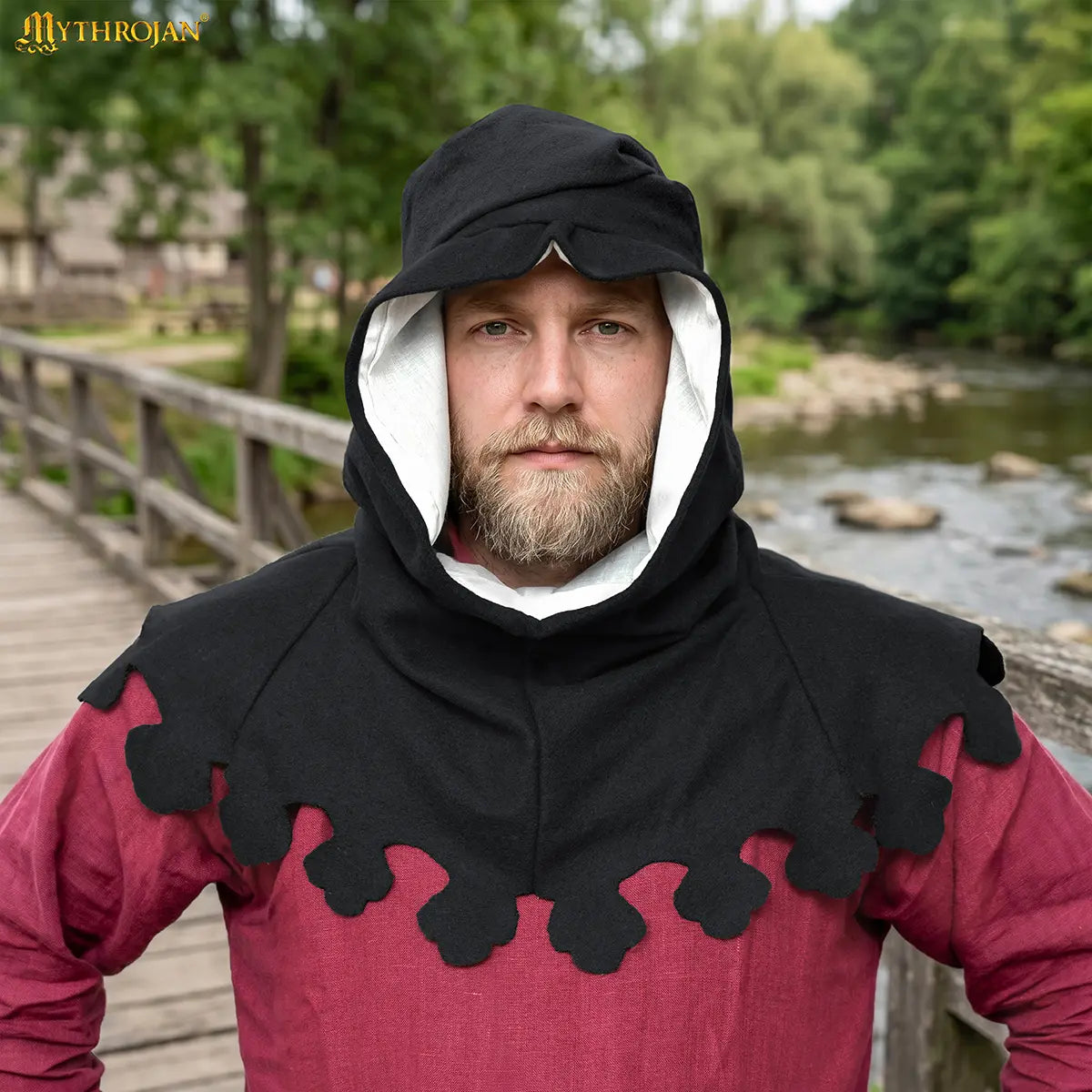 Capucha liripipe de lana - tardomedieval - imagen 17