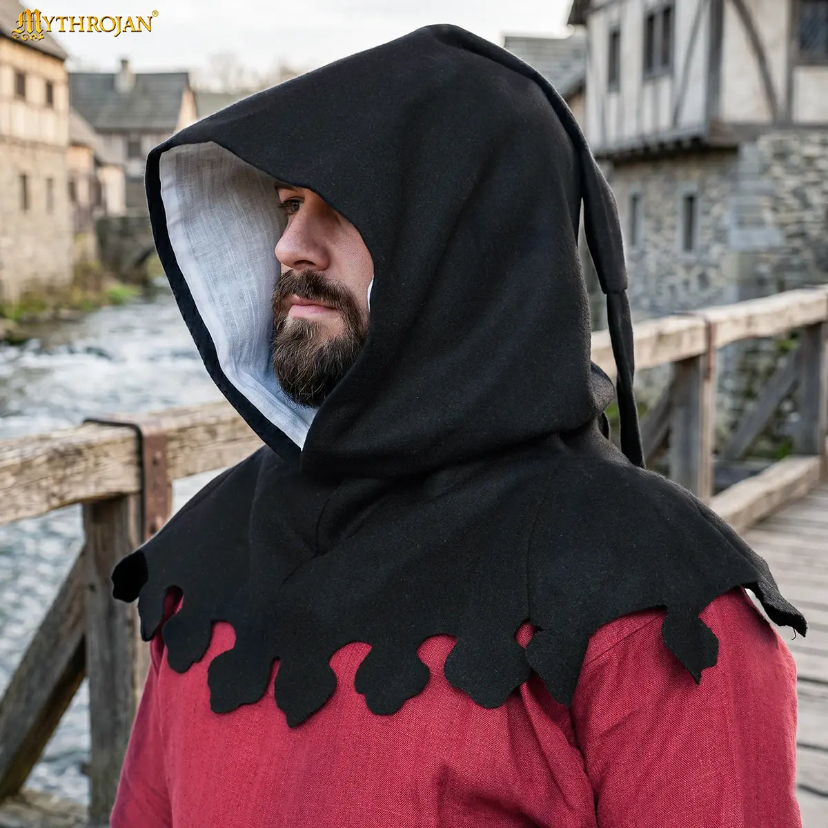 Capucha liripipe de lana - tardomedieval - imagen 20
