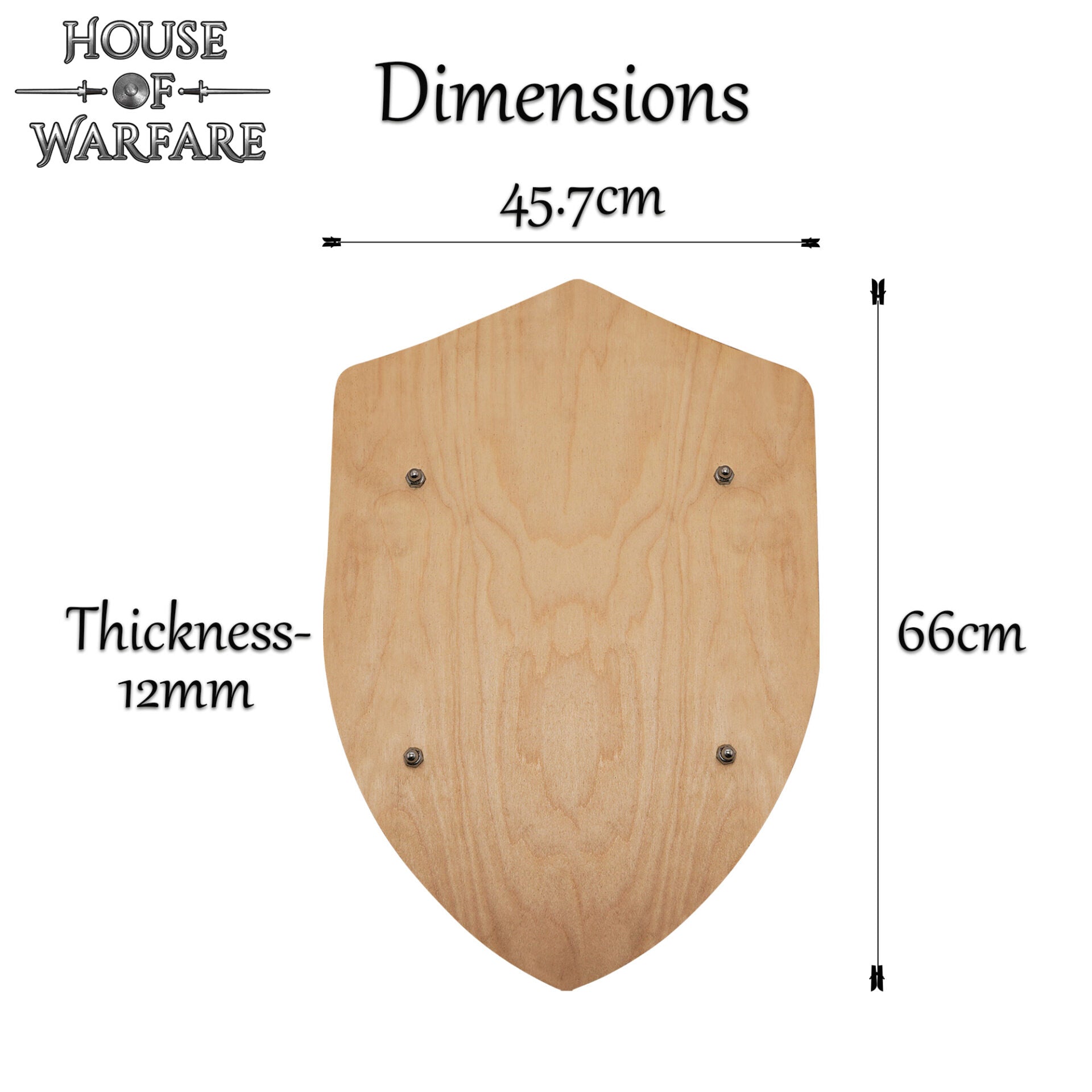 Escudo grande de madera maciza personalizable con correas de cuero - imagen 9