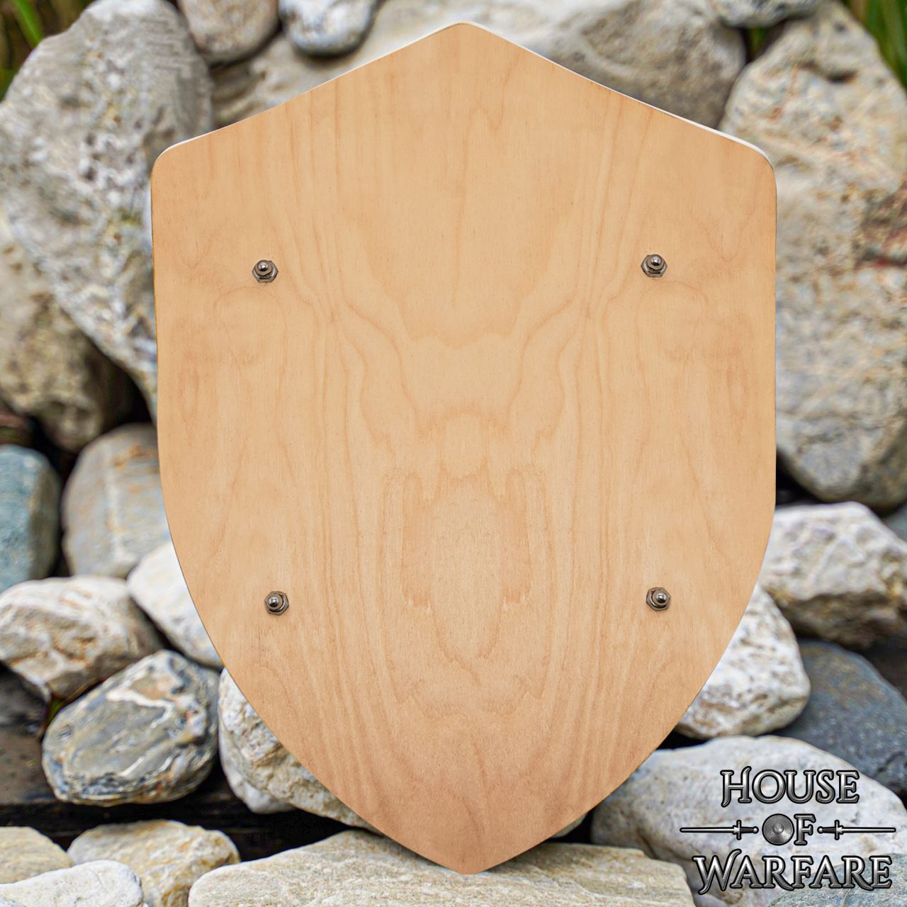 Escudo grande de madera maciza personalizable con correas de cuero - imagen 11