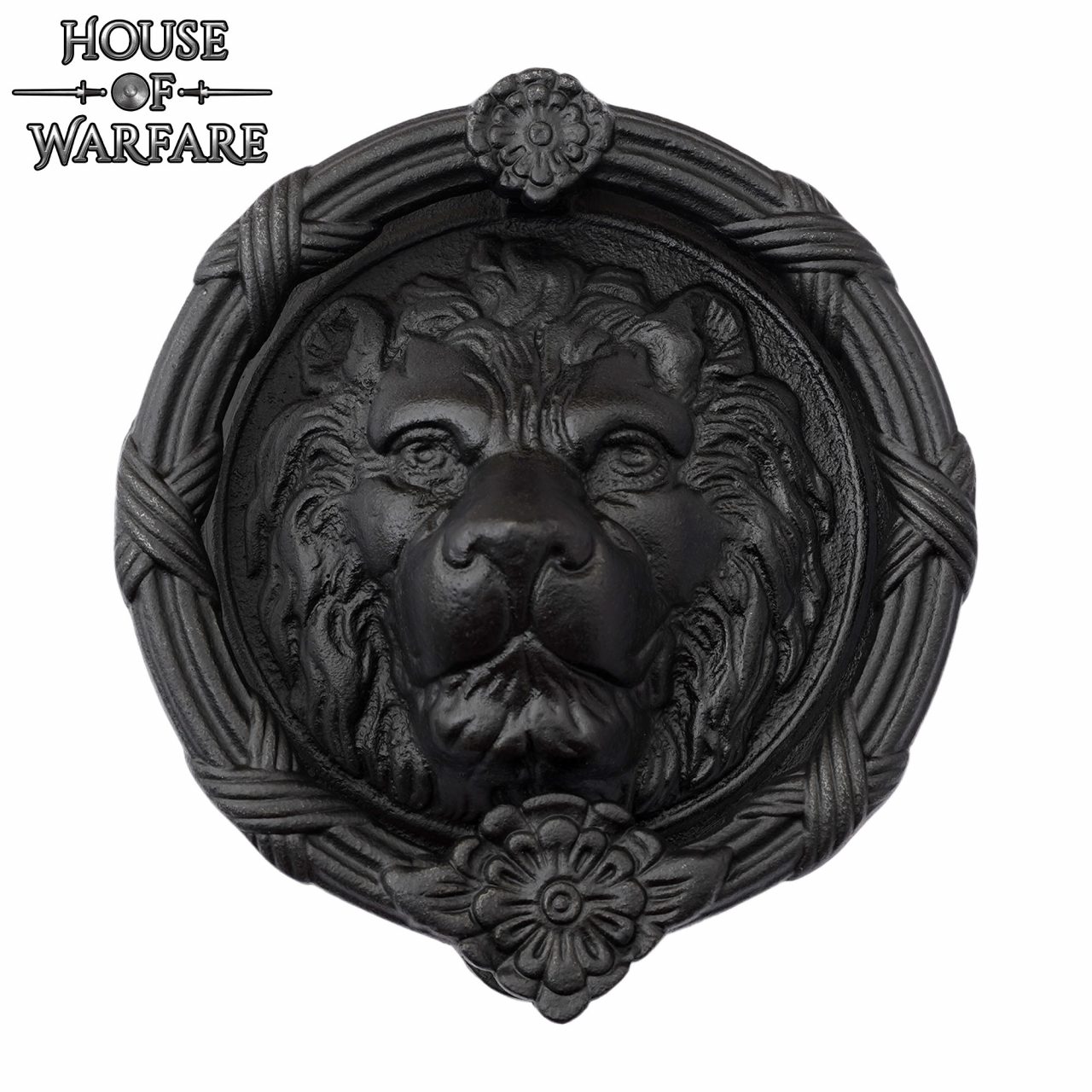 Imagen única de: Llamador de puerta rostro de león en hierro fundido macizo — grande