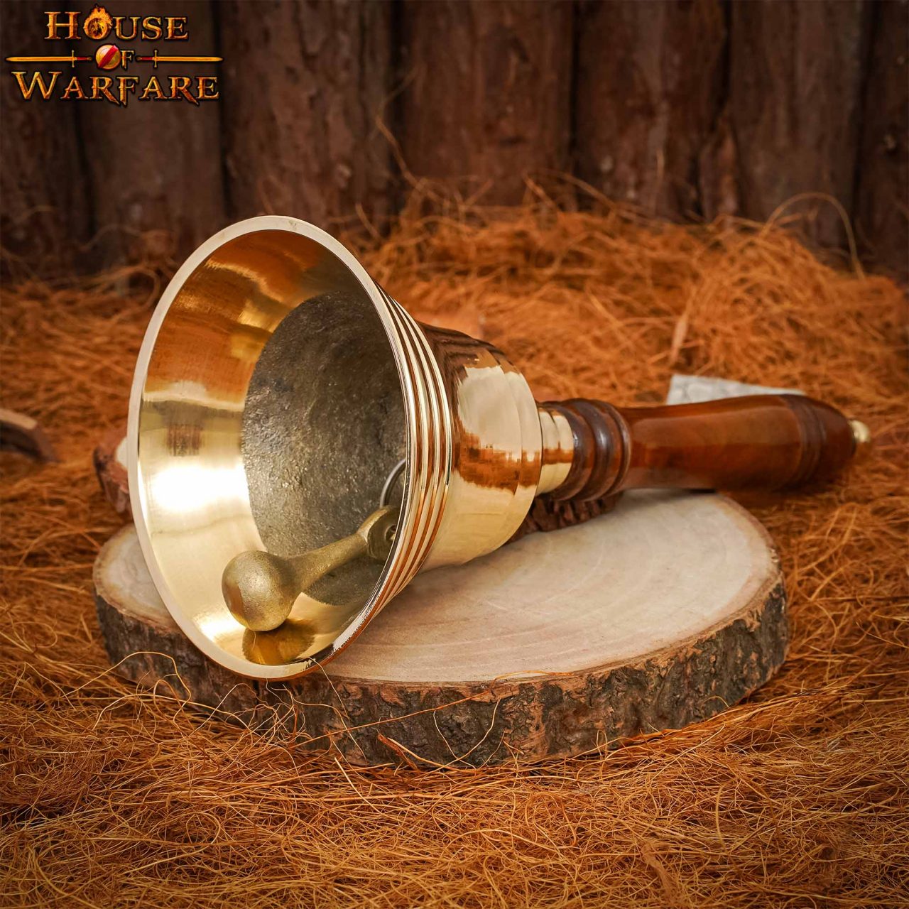 Campana de mano de latón macizo con mango de madera - imagen 13