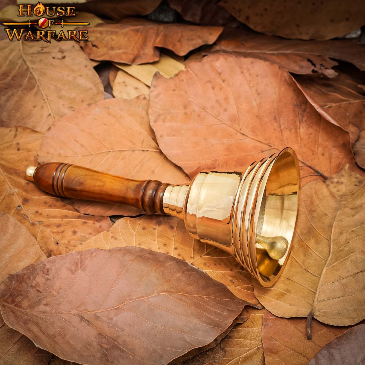 Campana de mano de latón macizo con mango de madera - imagen 12