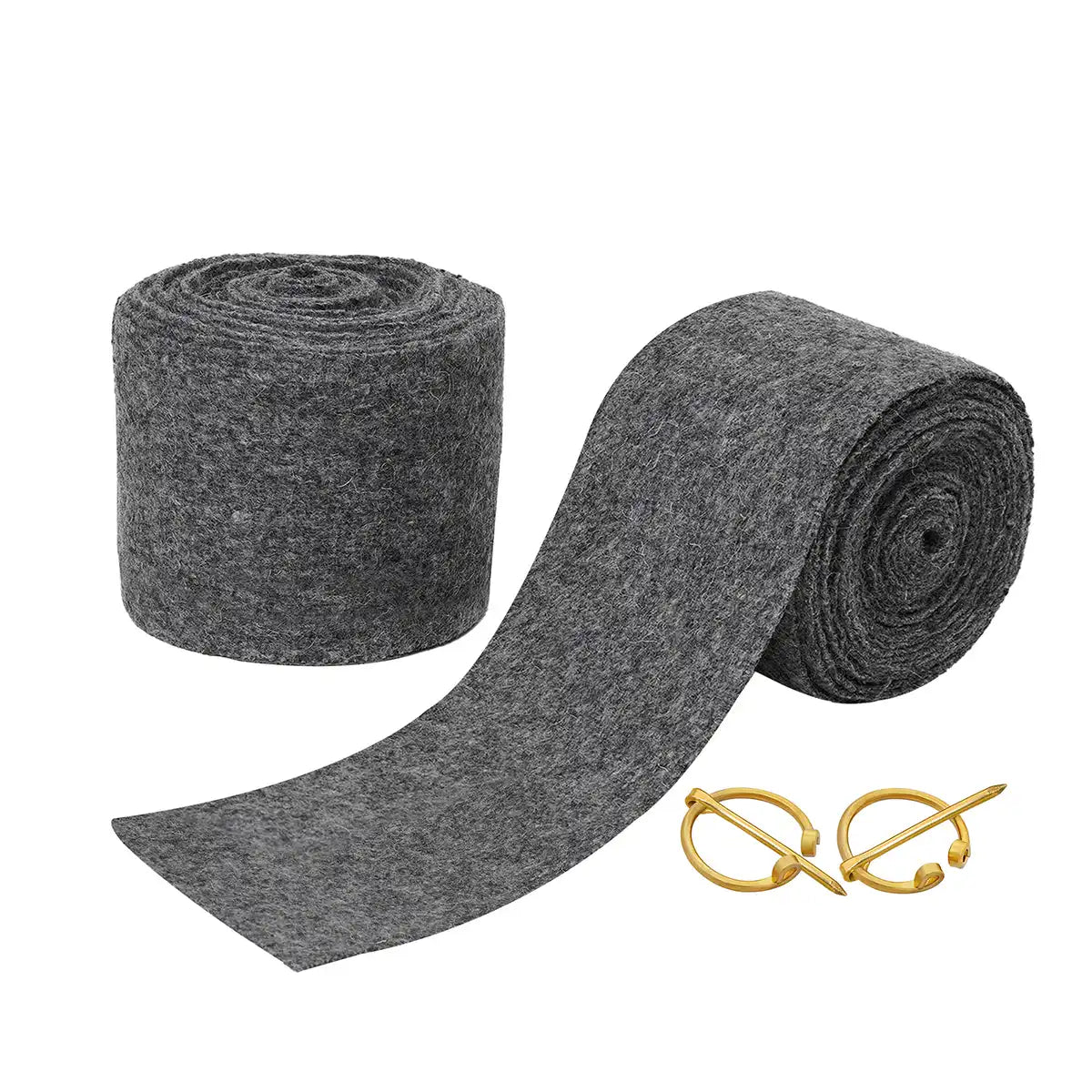 Envolturas vikingas de brazo, 70% lana/30% nylon con fíbula de latón — Par (verde)