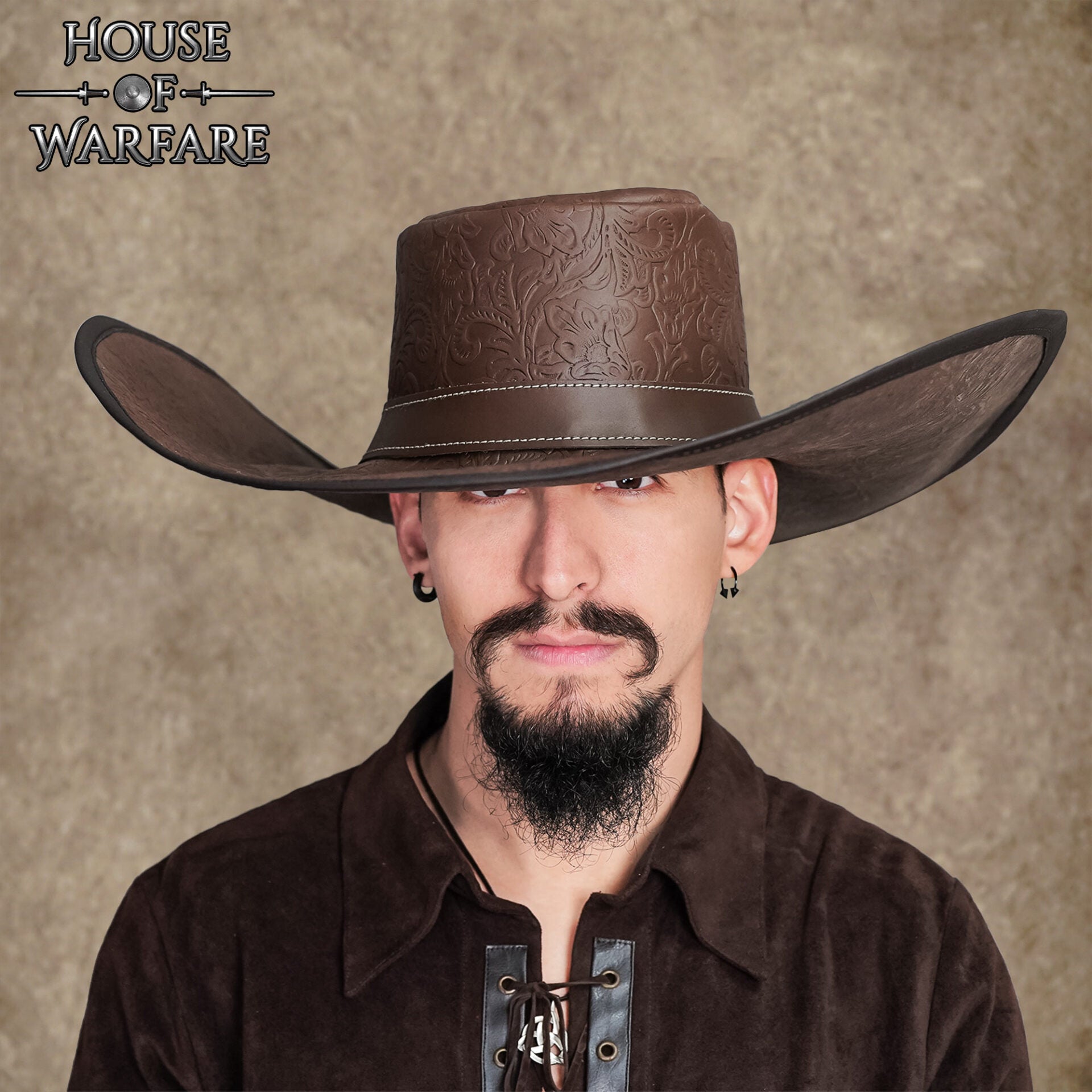 Sombrero Alatriste de cuero — Ala ancha para LARP, teatro y recreación - imagen 7