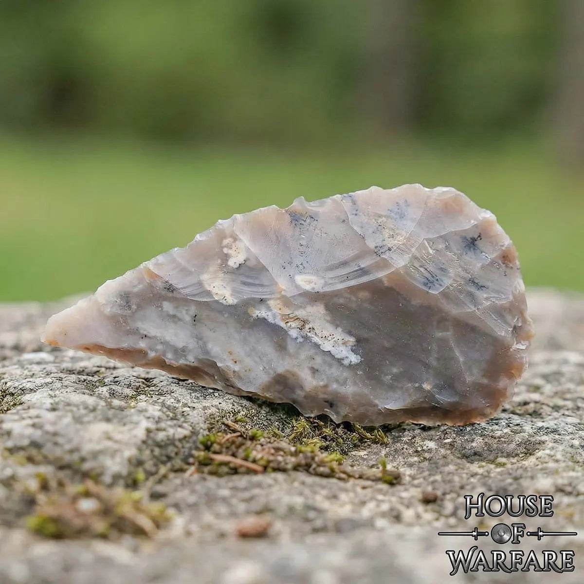Punta de flecha foliar de pedernal, 7.6 cm - marrón oscuro - imagen 7